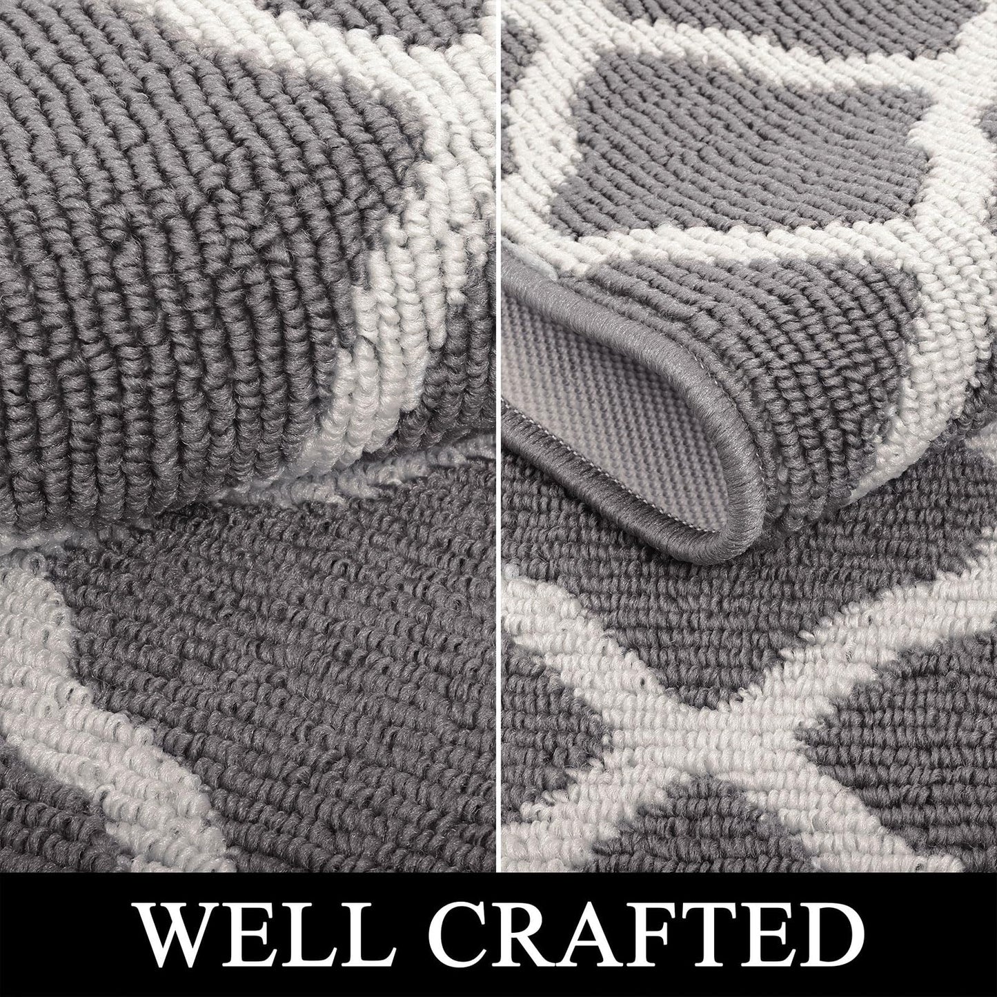 SHACOS Hallway Runner Rug 2'x10' Washable Long Runner Rug Non Slip Water Absorbent Entryway Rug Runner Indoor Entrance Floor Mat for Kitchen Laundry Room, Light Gray