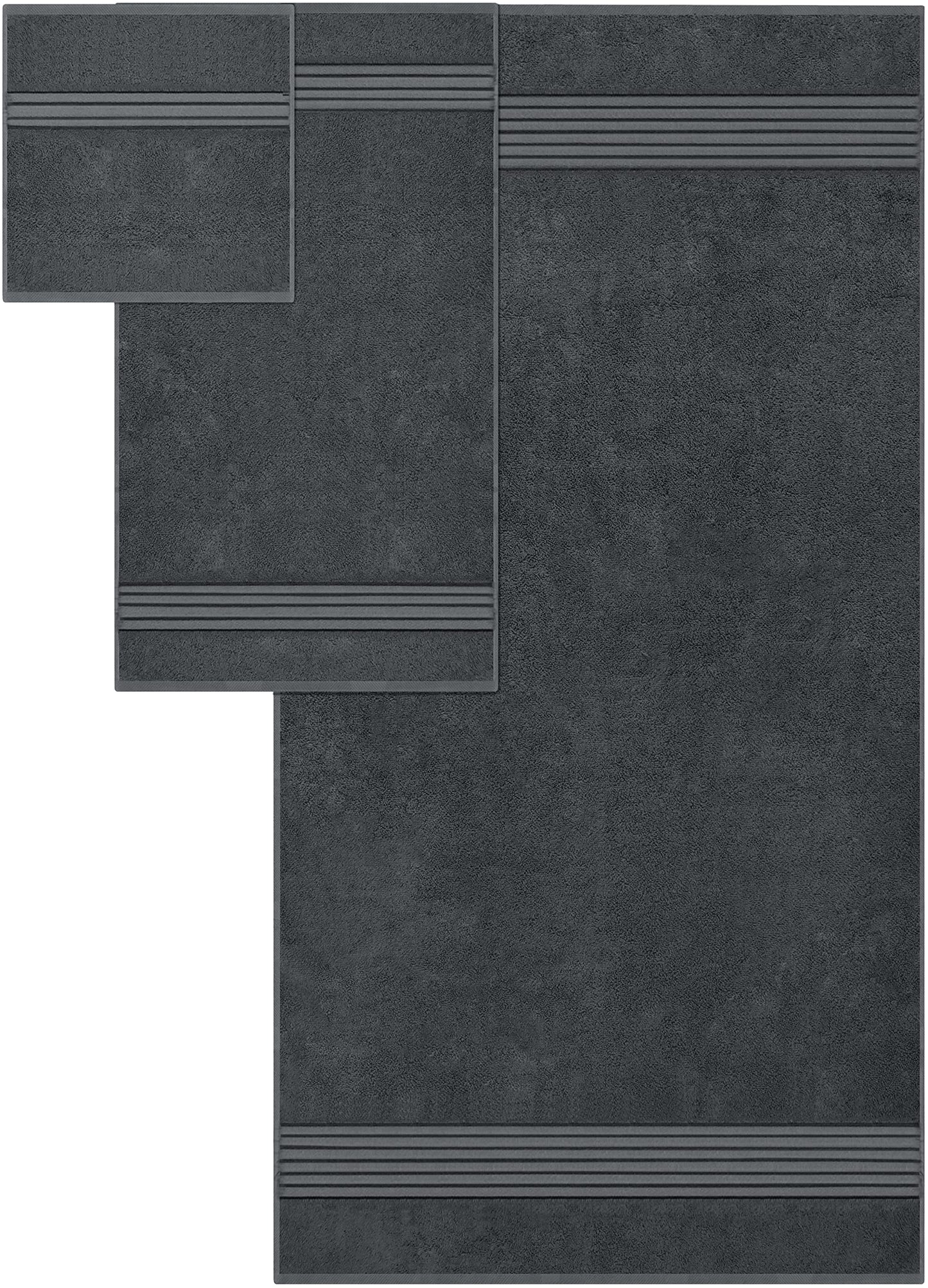 Utopia Towels 8 Piece Premium Towel Set, 2 Bath, 2 Hand, and 4 Washcloths,100% Ring Spun Cotton, Super Soft and Highly Absorbent, Grey