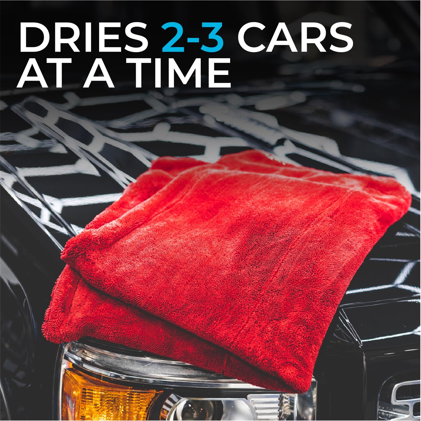 The Rag Company - The 1500 - Heavy Duty Microfiber Drying Towel; Perfect for Trucks, Commercial Vehicles, RVs, Boats, and More; Premium 70/30 Blend Twist Loop Design, 1500gsm, 30in x 30in, Red