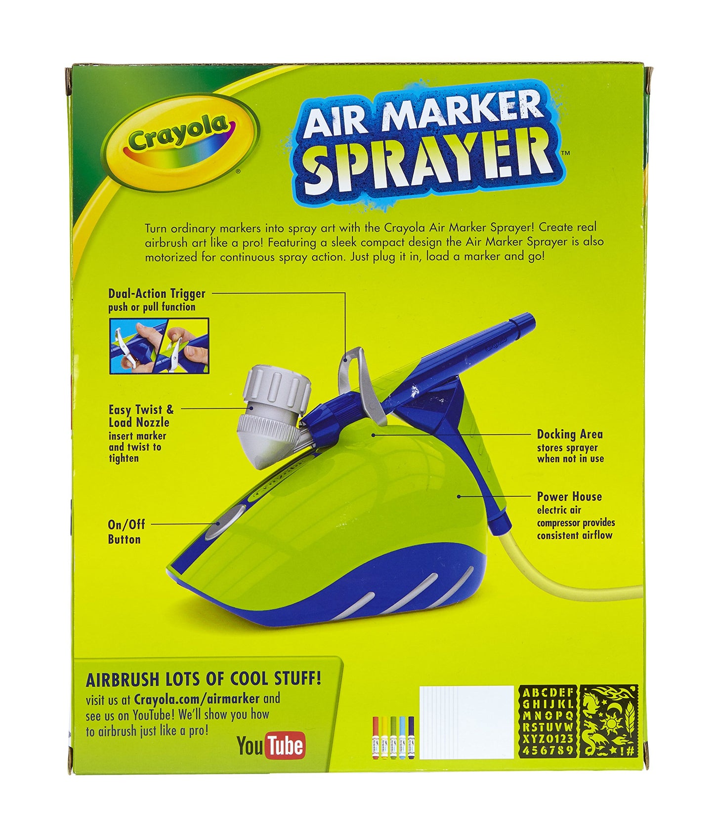 Crayola Air Marker Sprayer, Marker Art Tool, Turn Markers Into Spray Art, Airbrush Like a Pro,