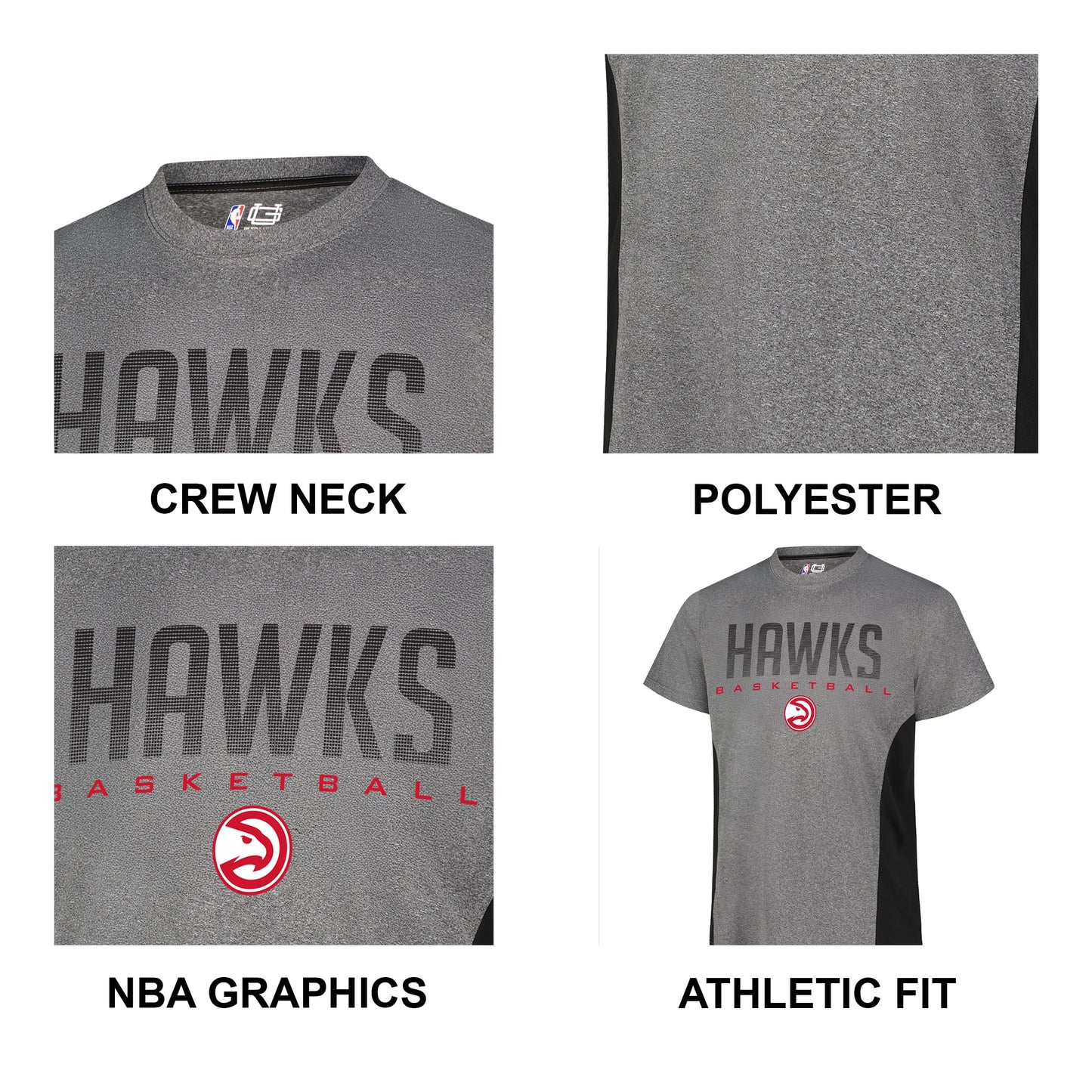 Ultra Game NBA Men’s Super Soft Supreme T-Shirt Charcoal Heather