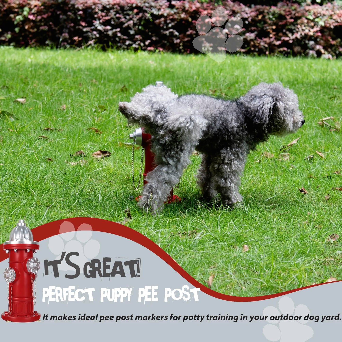 Dog Fire Hydrant Pee Post, Prefdo Puppy Pee Post Training Statue, Indoor Outdoor Fire Hydrant Decor Figurines for Yard Art Garden Lawn, Gift for Fireman (14.5 inch)