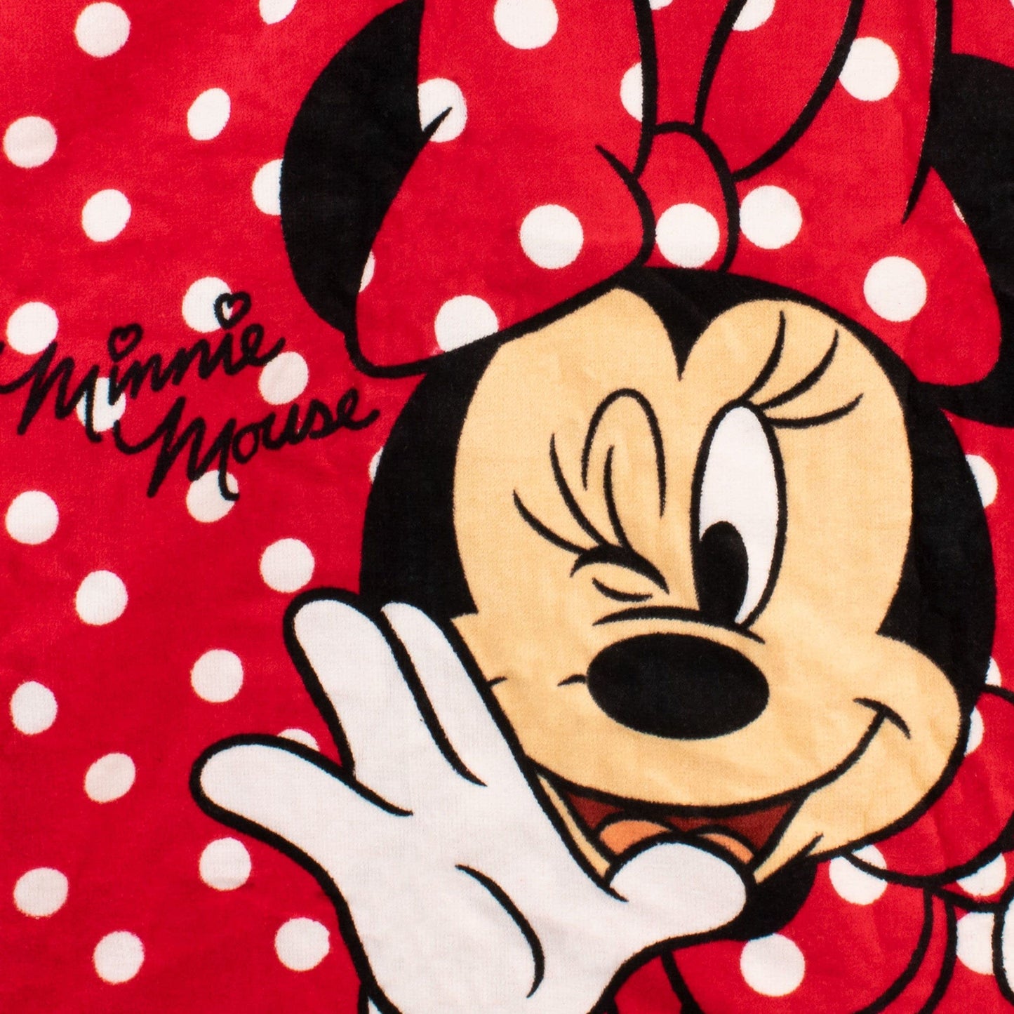 Disney Girls Minnie Mouse Towel Kids Hooded Poncho for Bath Swim or Beach Red One Size
