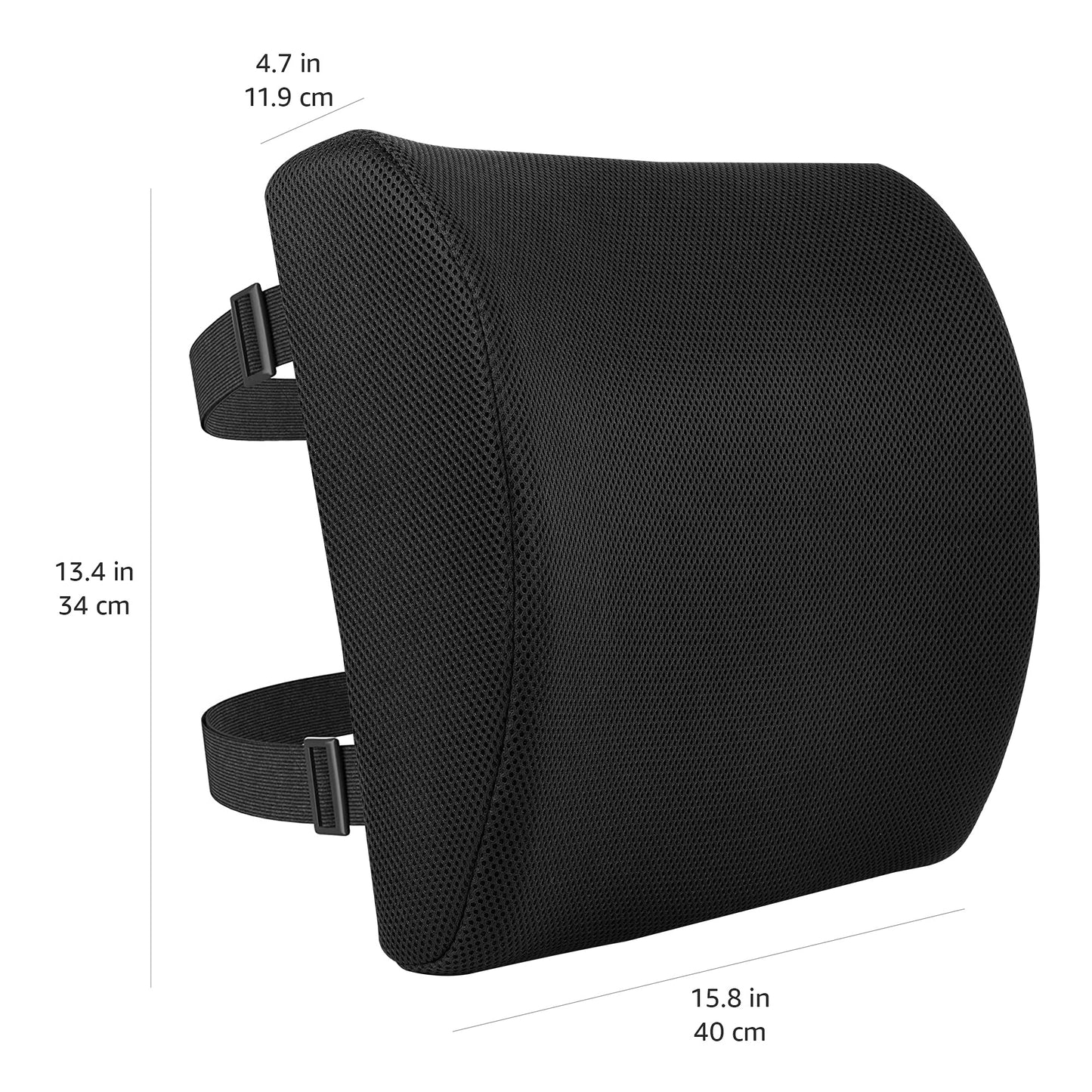 Amazon Basics Comfortable Back Support Cushion for Office Chairs, Memory Foam, Black