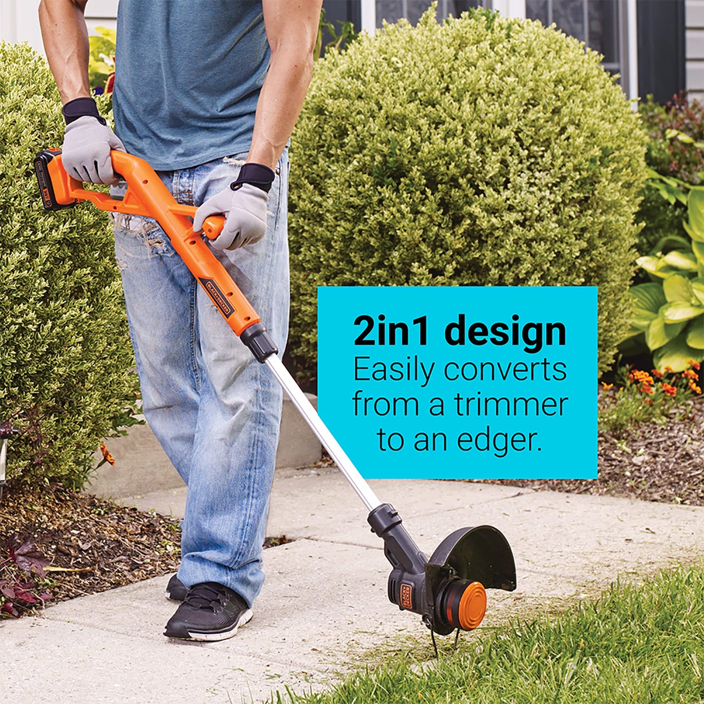 BLACK+DECKER 20V MAX* String Trimmer/Edger and Sweeper Combo Kit, 10-Inch (LCC222)