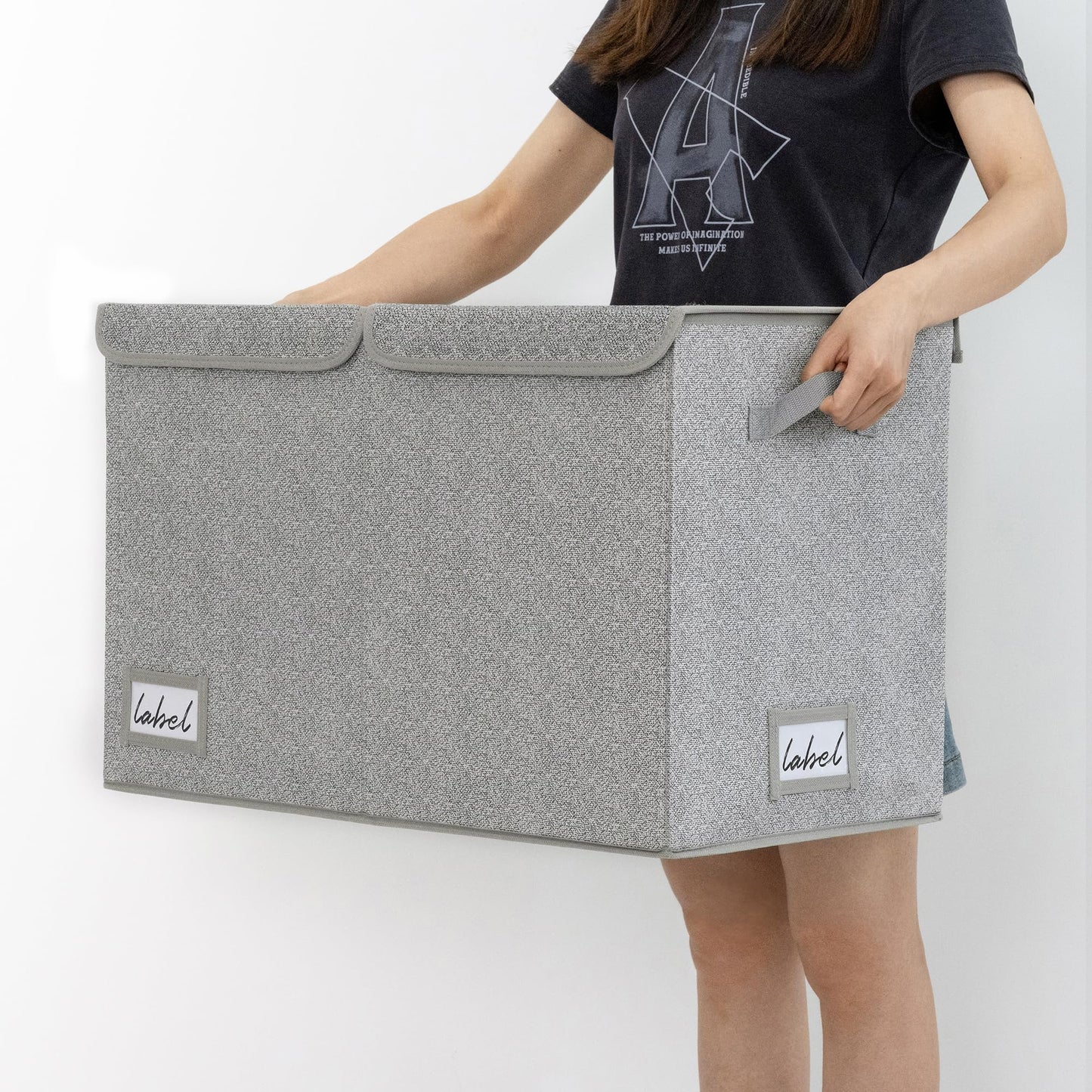 GRANNY SAYS Extra Large Storage Box with Lid, Pack of 1 Fabric Storage Chest, Organizer and Storage Bins for Living Room, Dust-proof Storage Container, Grey