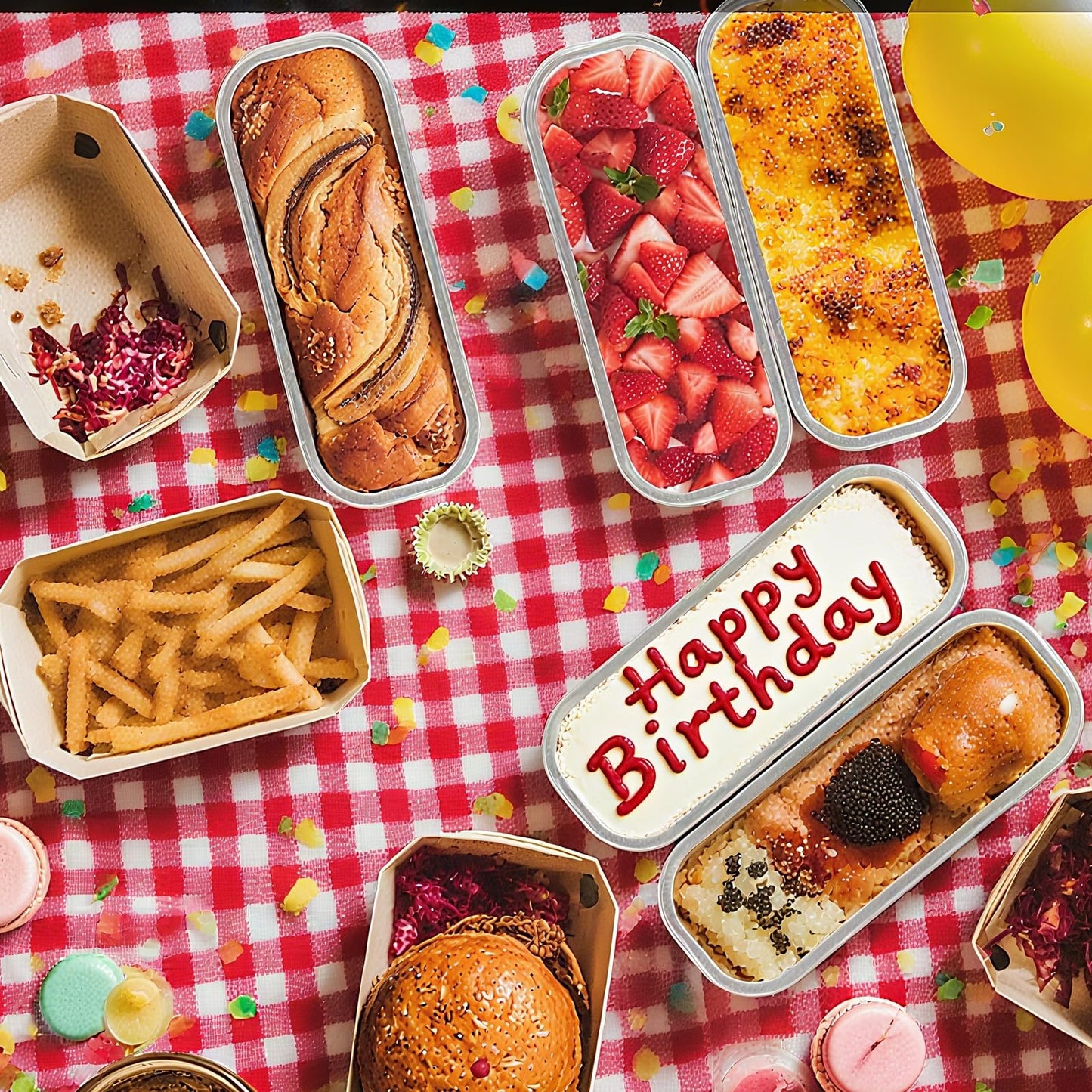 100 Pack Mini Loaf Pans with Lids and Spoons Sealing Sticker, 6.8oz Mini Cake Pans for Baking, Disposable Aluminum Foil Loaf Pans, Loaf Baking Pans, Small Cake Containers with Lids(Gold)