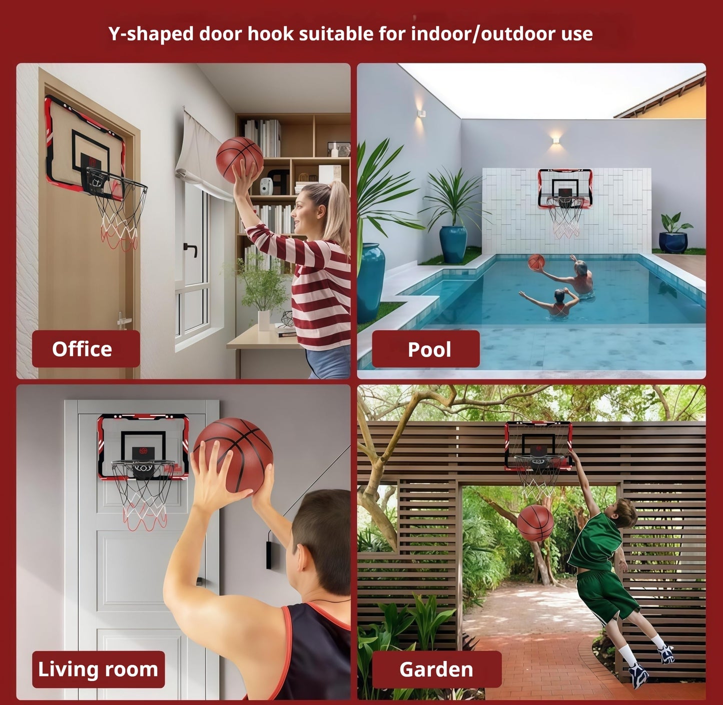 Indoor Mini Basketball Hoop - Over The Door Set for Kids, Automatic Scoring with 3 Balls, for Bedroom/Playroom/Dorm/Travel/Classroom (3-12 Year Old)