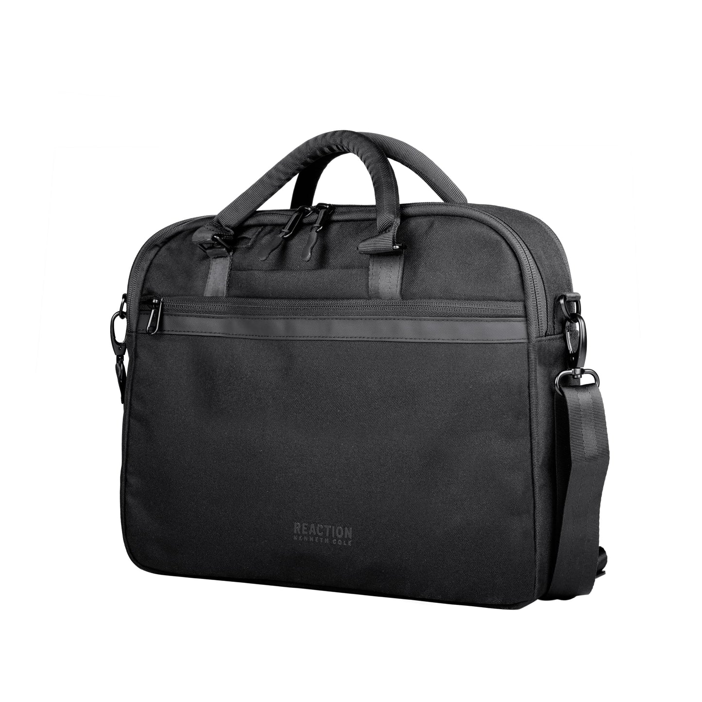 KENNETH COLE REACTION ProTec Faux Pebbled Leather Slim 16" Laptop Business Briefcase/Tablet Bag, Black