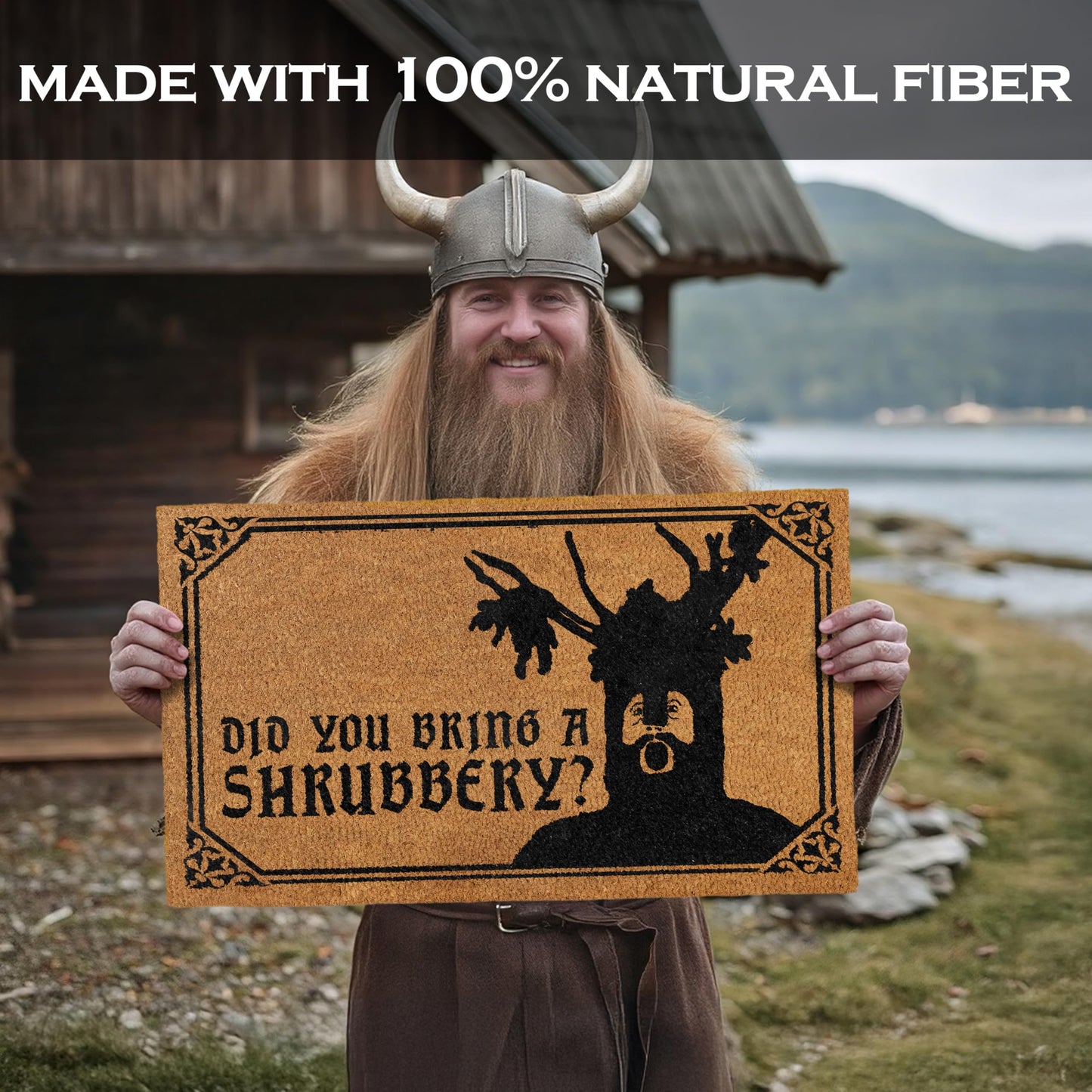 Did You Bring a Shrubbery Monty Door Mat 30x17 Inch, Funny Monty Doormat for Covered Outdoor Area, Monty Gift, Monty and The Holy Grail Gift, Monty Merchandise