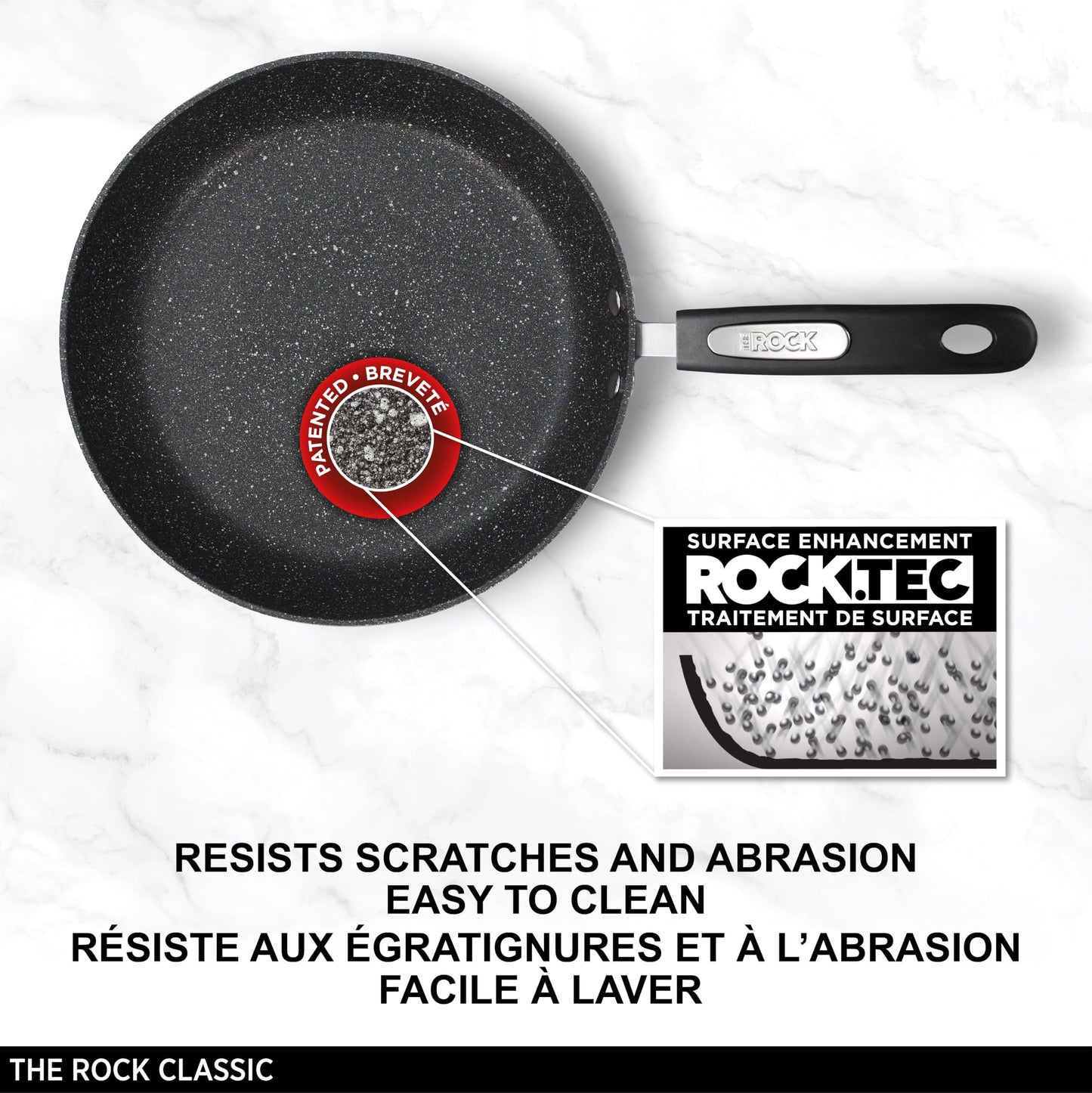 Starfrit The Rock Classic 12.5" (32cm) Non-Stick Deep Fry Pan with Helper Handle - Durable Forged Aluminum - Oven Safe - PFOA Free - Easy to Clean