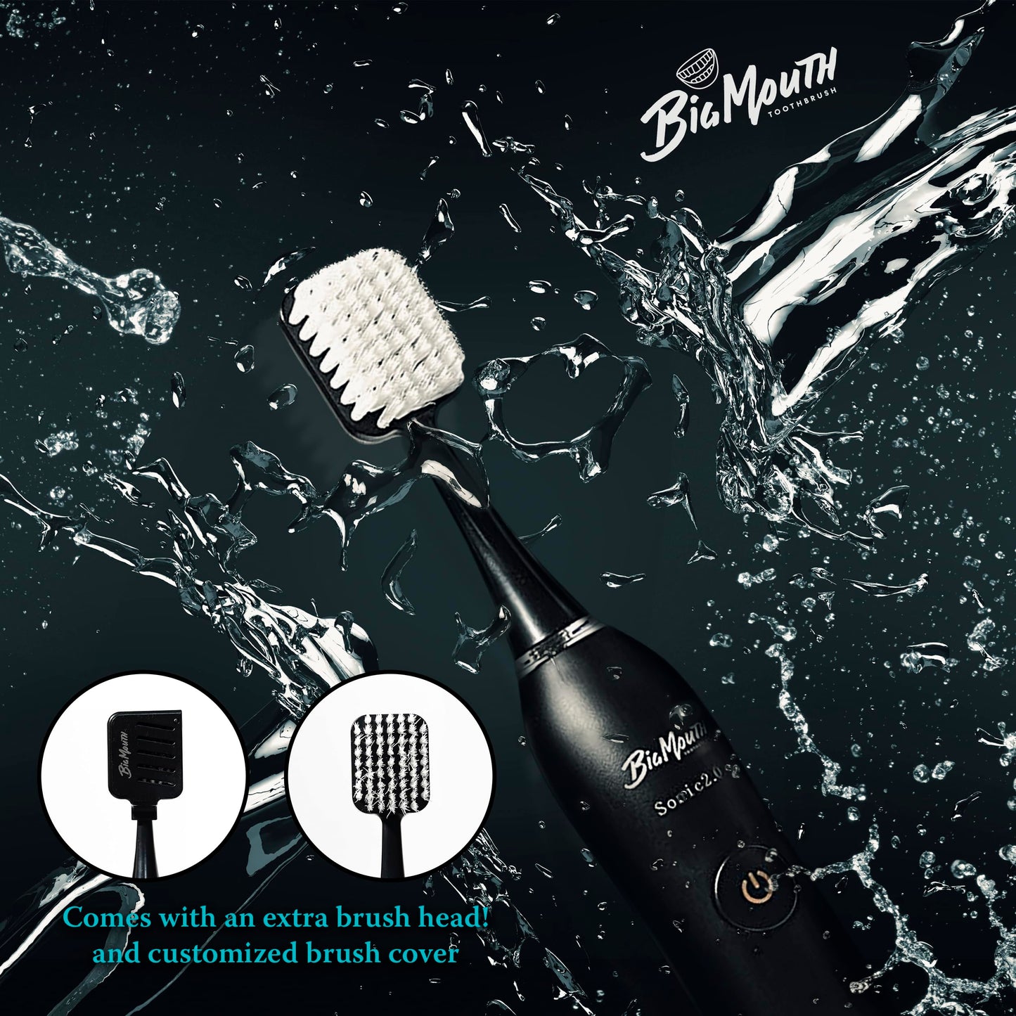 Big Mouth Electric Toothrbrush for Adults and Kid | High-End Quality Toothbrush Electric Rechargable with Extra Brush Head | 5 Different Modes with Auto Smart Timer