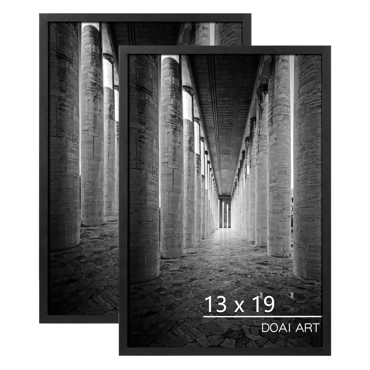 DOAI ART 13x19 Frame 2 Pack, Black 13x19 Picture Frames for Horizontal or Vertical Wall Mounting, Scratch-proof Safe and Artistic Large Photo Frame Wall Art