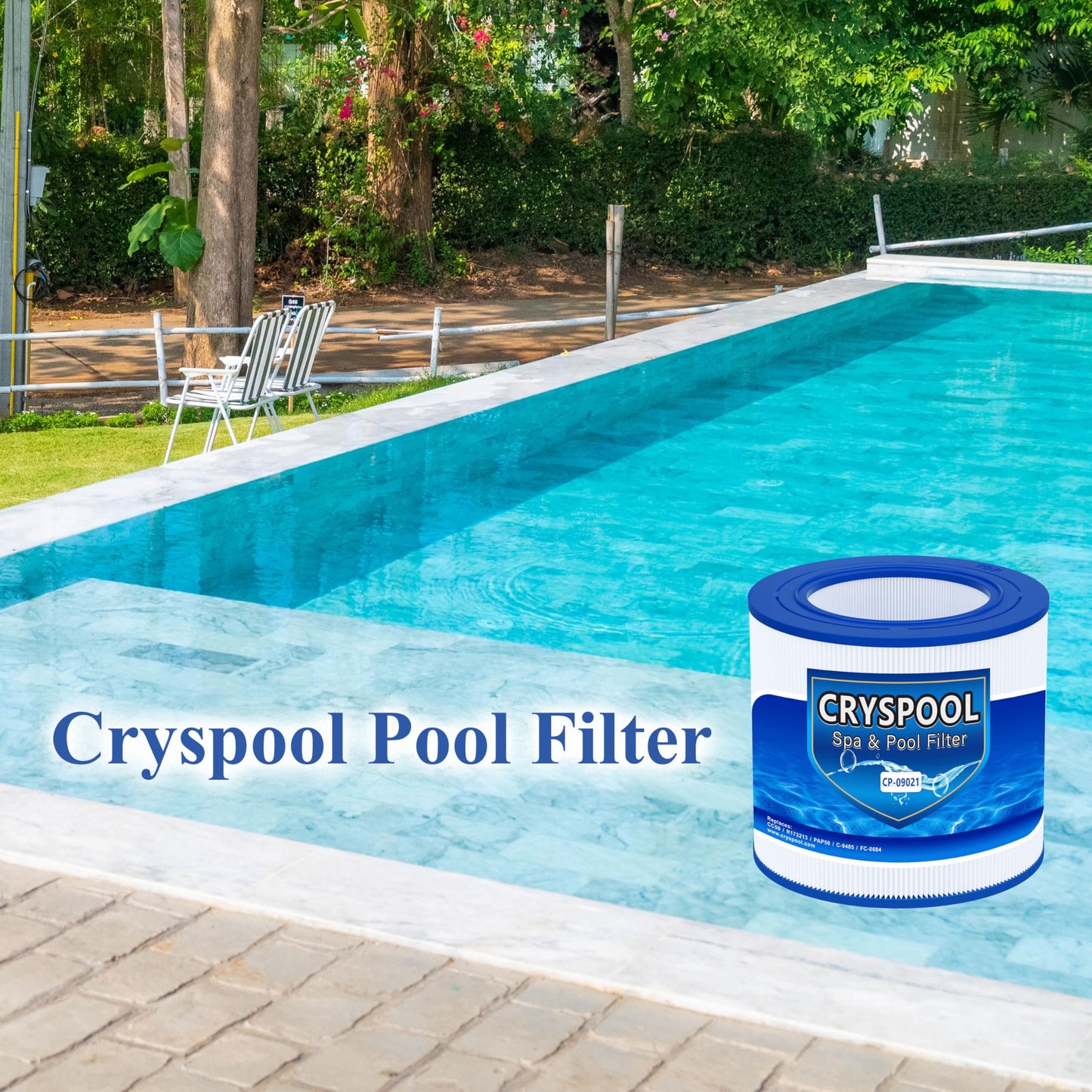 Cryspool Pool Filter Replacement for Clean & Clear 50, Unicel C-9405, Filbur FC-0684, PAP50, R173213, 59054000, 50 sq. ft,1 Pack