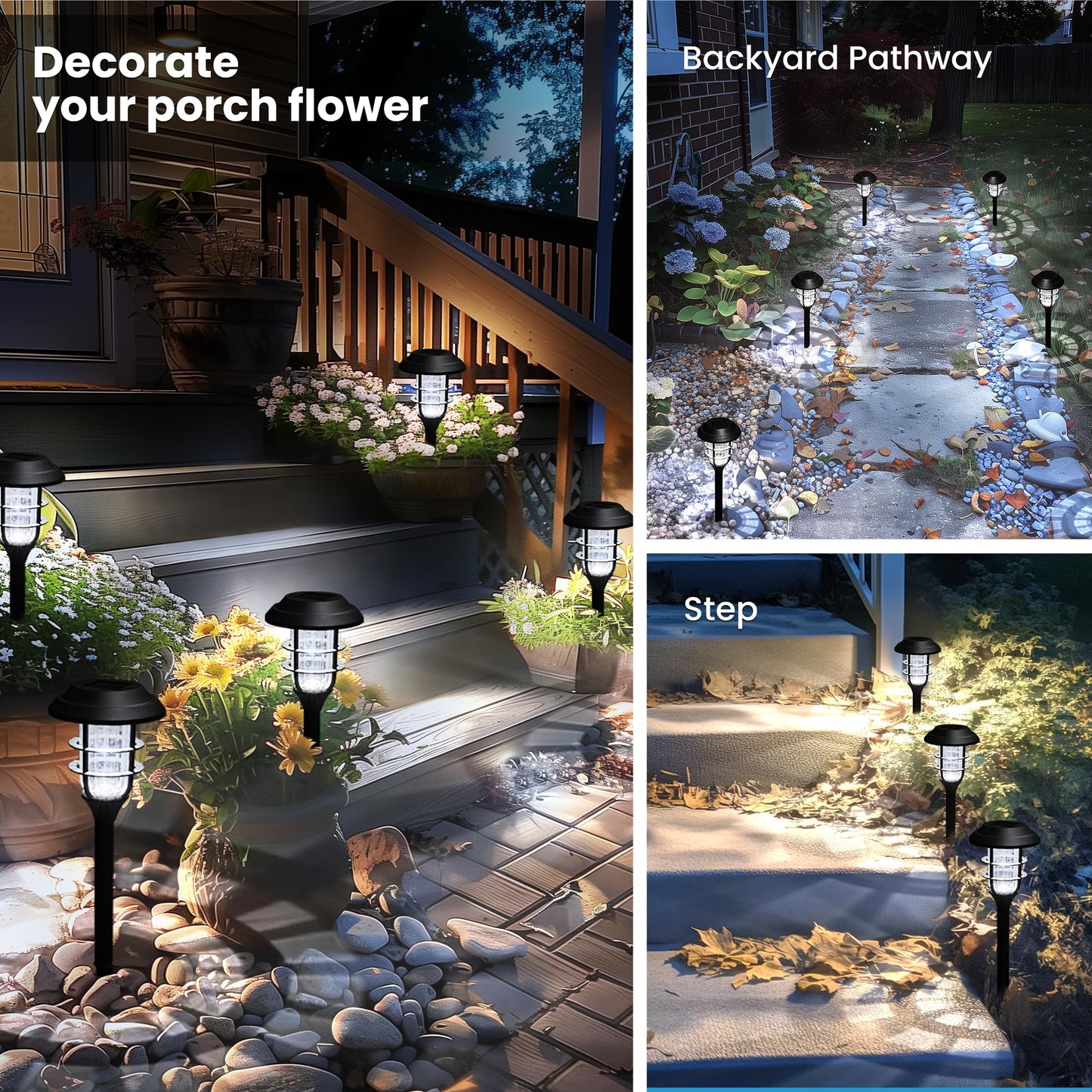 SOLPEX Solar Lights for Outside, Solar Outdoor Lights 8 Pack, Up to 10 Hrs Auto On/Off Garden Lights Waterproof, Solar Powered Landscape Lighting for Yard, Garden, Walkway-(Cold White)