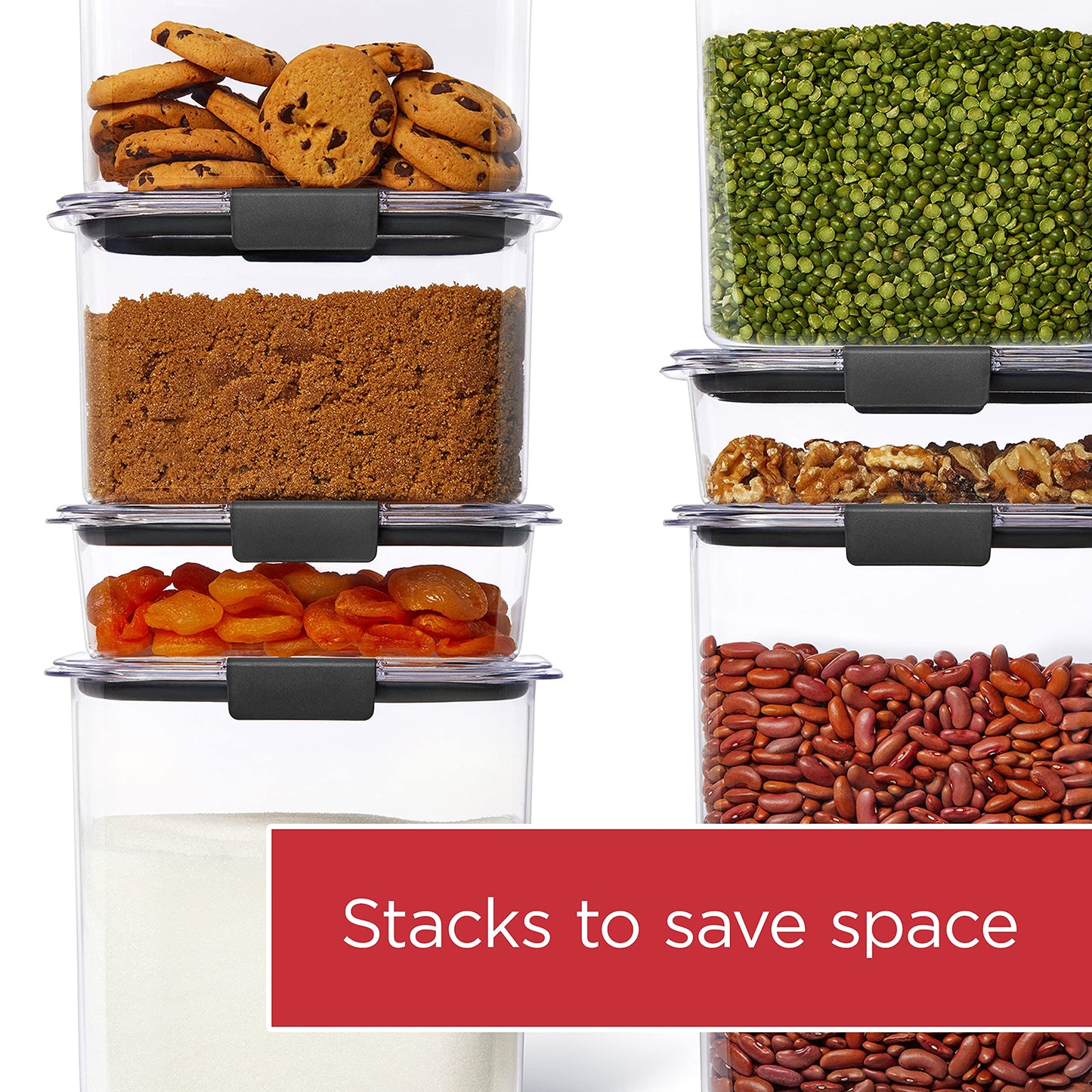 Rubbermaid Brilliance Airtight Food Storage Container | Pantry Storage Container for Flour, Sugar, and Rice | 3.7 L (16 Cup)