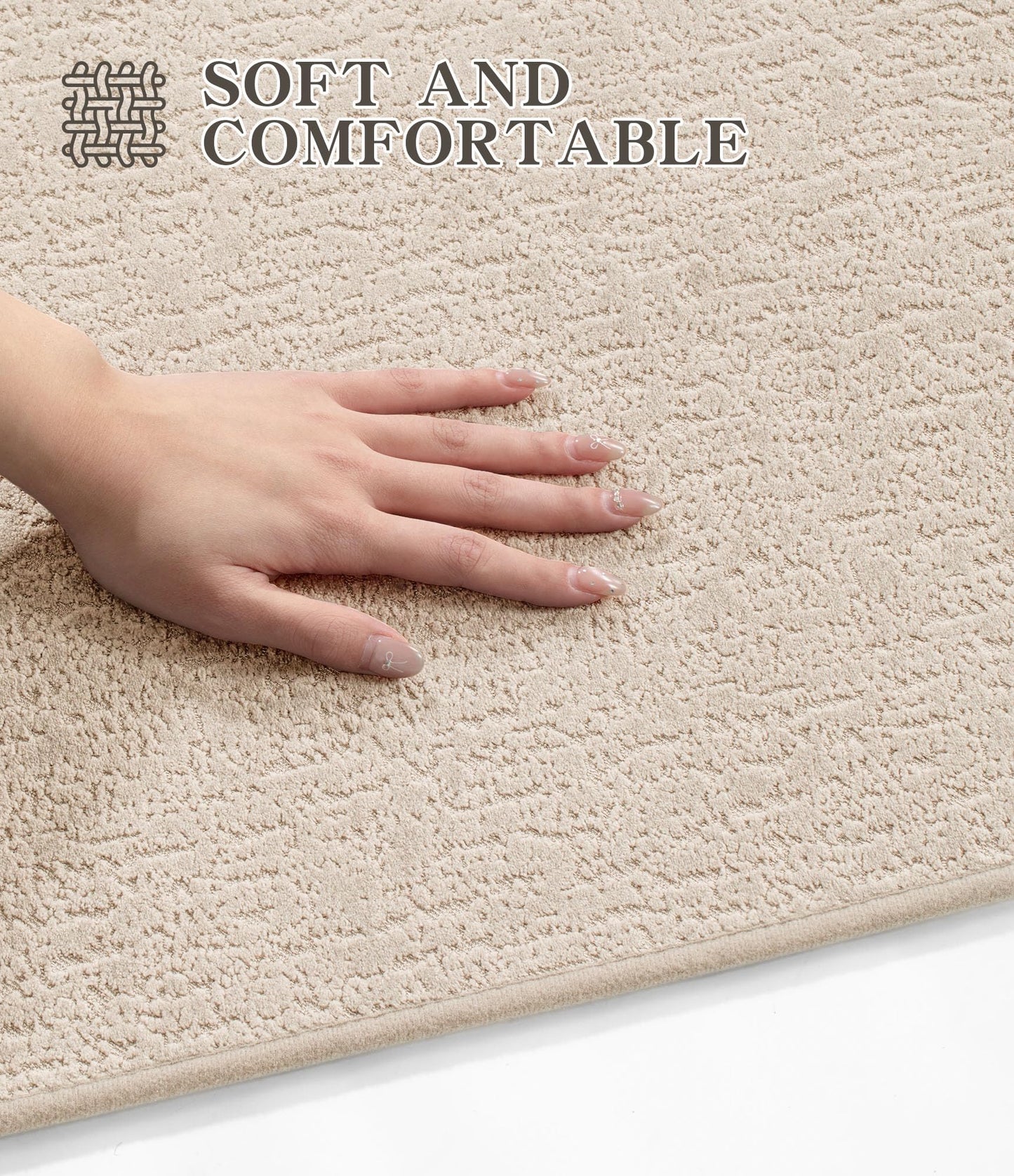 YIHOUSE Bath Mat Sets 2 Piece,Absorbent Quick Dry Bathroom Mat, Bath Mats for Bathroom Rugs Non Slip Washable Thin Bath Rug Fit Under Door,Light Beige