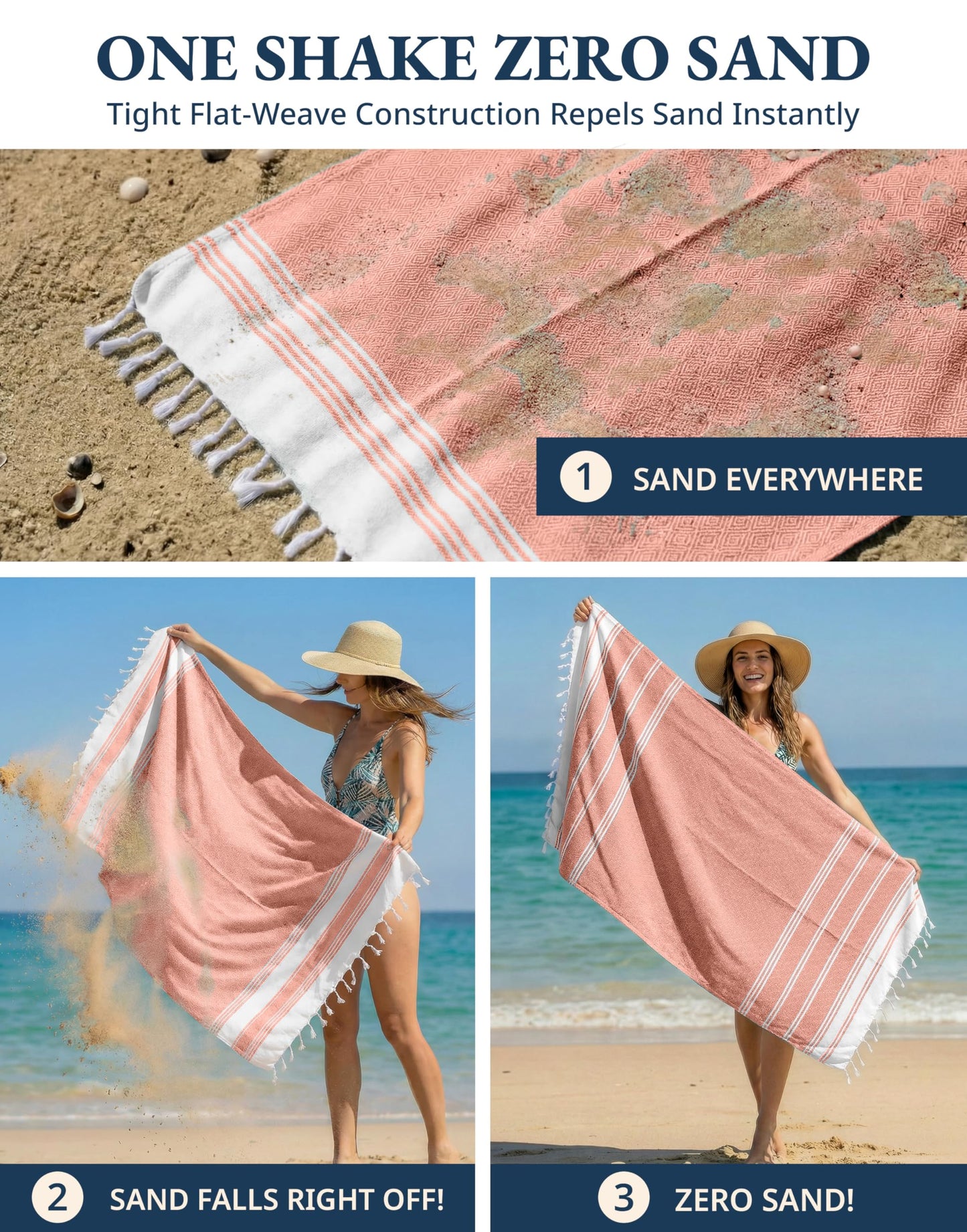 Lane Linen Beach Towels 6 Pack, Oversized Beach Towel, Pre-Washed Large Beach Towel, Stylish Pool Towels for Adults, Quick Dry Beach Towel, Lightweight Travel Towel, 39"x71" - Multi Colors