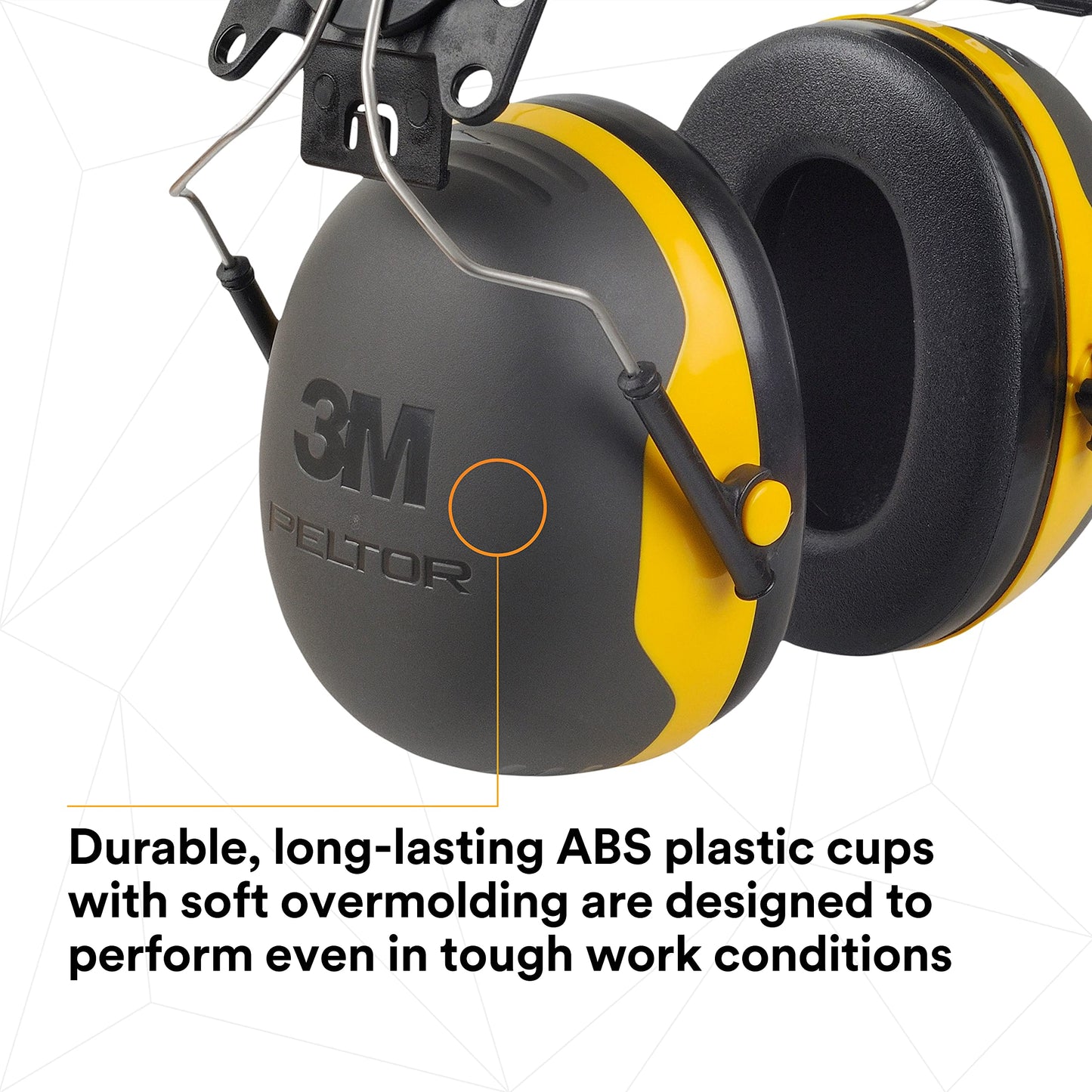 3M PELTOR Ear Muffs, Noise Protection, Hard Hat Attachment, NRR 24 dB, Construction, Manufacturing, Maintenance, Automotive, Woodworking, X2P3E
