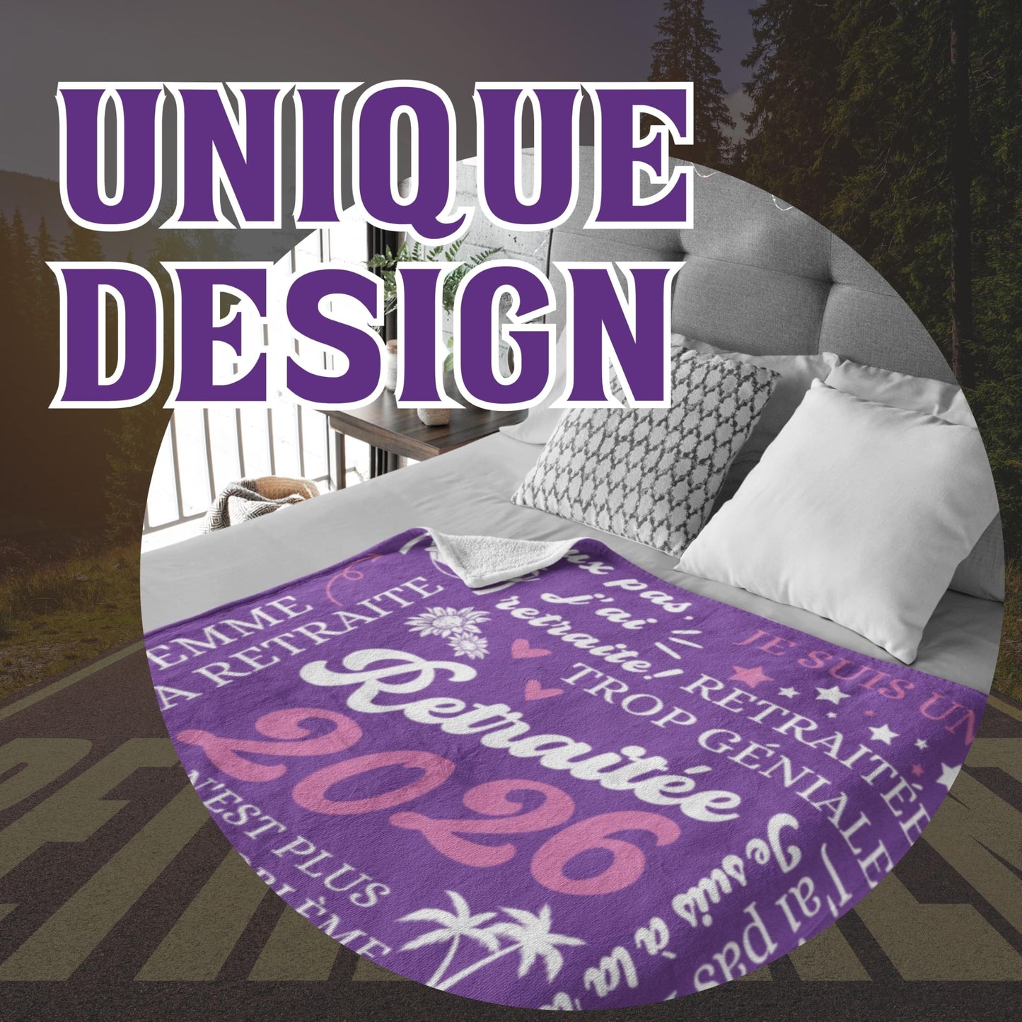 INNObeta Retirement Gifts for Women in French 2026, Unique Design Throw Blanket 127 * 165 cm