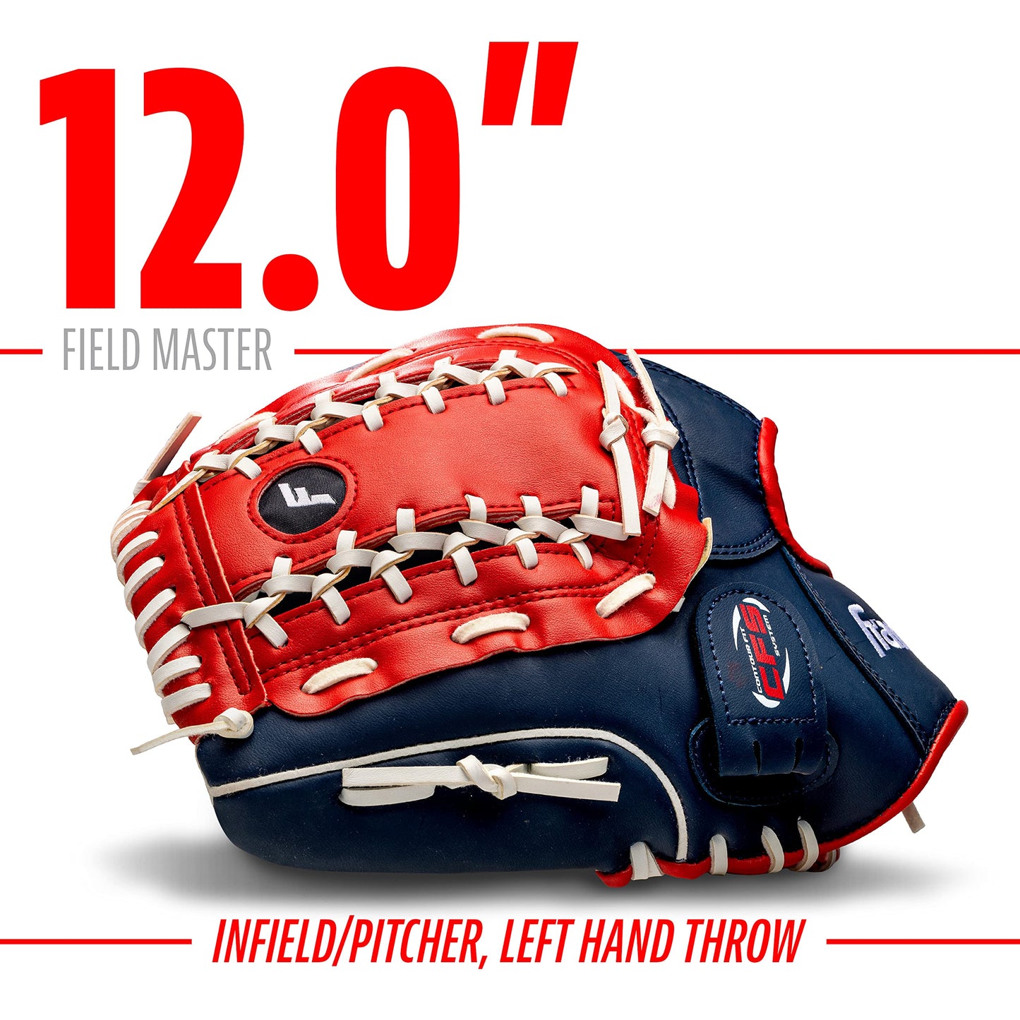 Franklin Sports Baseball and Softball Glove - Field Master USA - Baseball and Softball Mitt - Adult and Youth Glove - Left Hand Throw - 12"