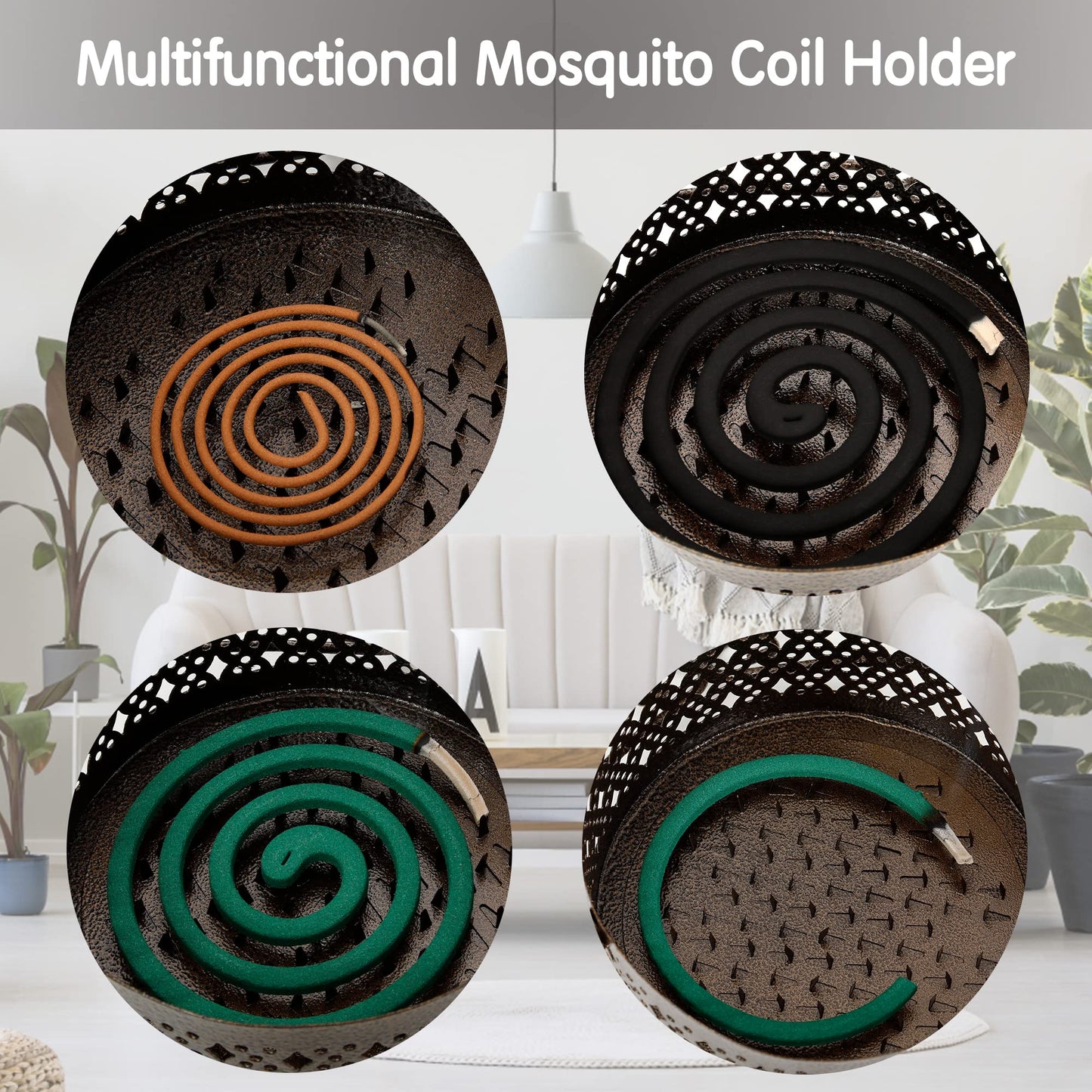 MyLifeUNIT 2 Pack Retro Portable Incense Burner for Home and Camping (Black)