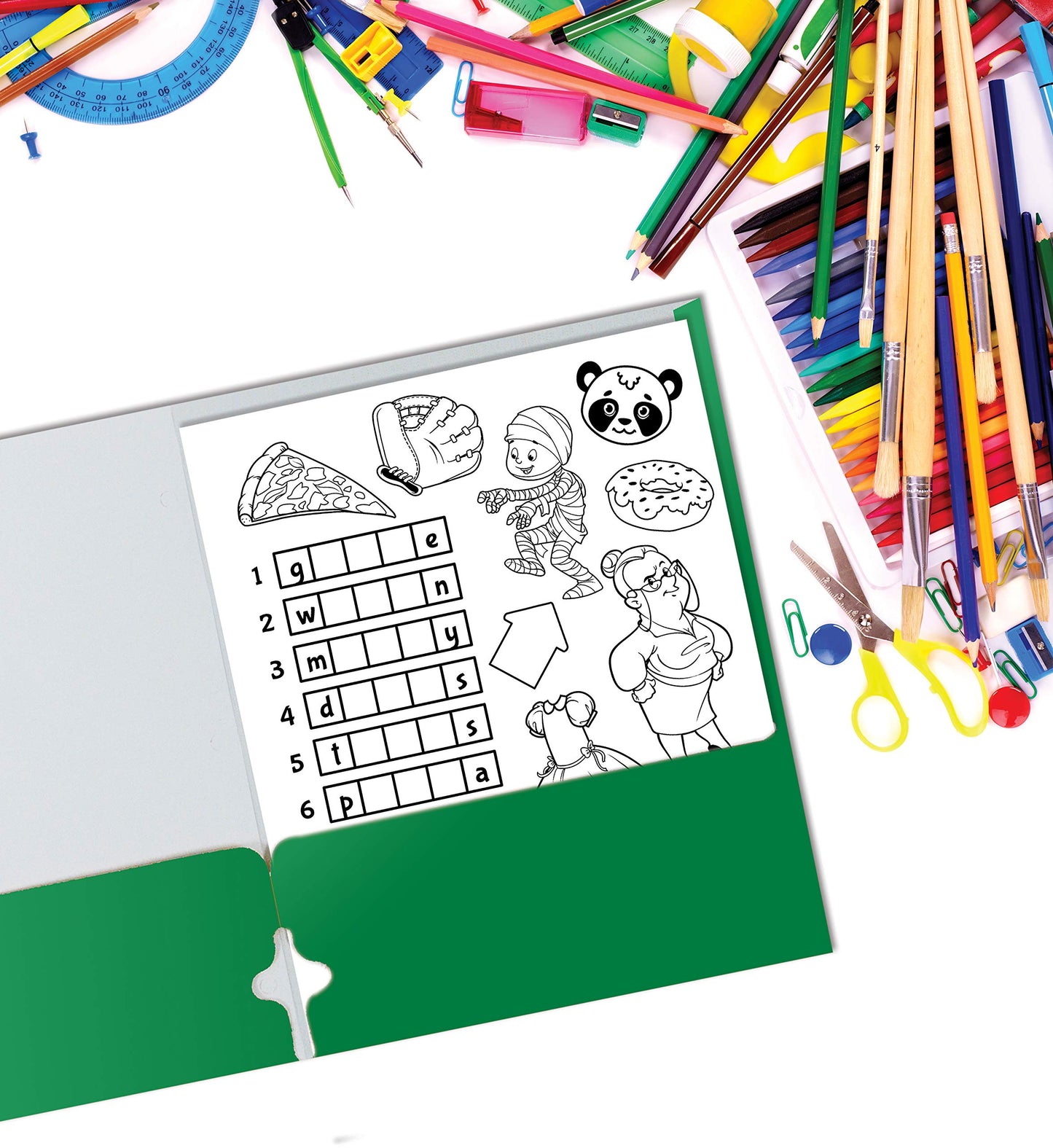 Better Office Products Green Folders, 50 Pack Letter Size Pocket Folders, Green Folders with Pockets, Two Pocket Portfolio Folders, Durable Paper Folders for School Classroom Office Organization