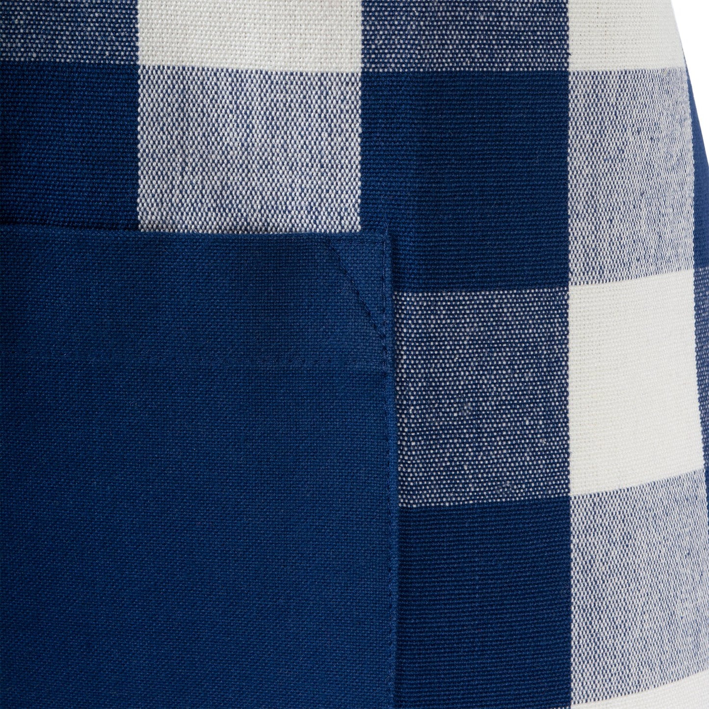 DII Cotton Adjustable Buffalo Check Plaid Apron with Pocket & Extra-Long Ties, 32 x 28, Men and Women Kitchen Apron for Cooking, Baking, Crafting, Gardening, BBQ-Navy Blue