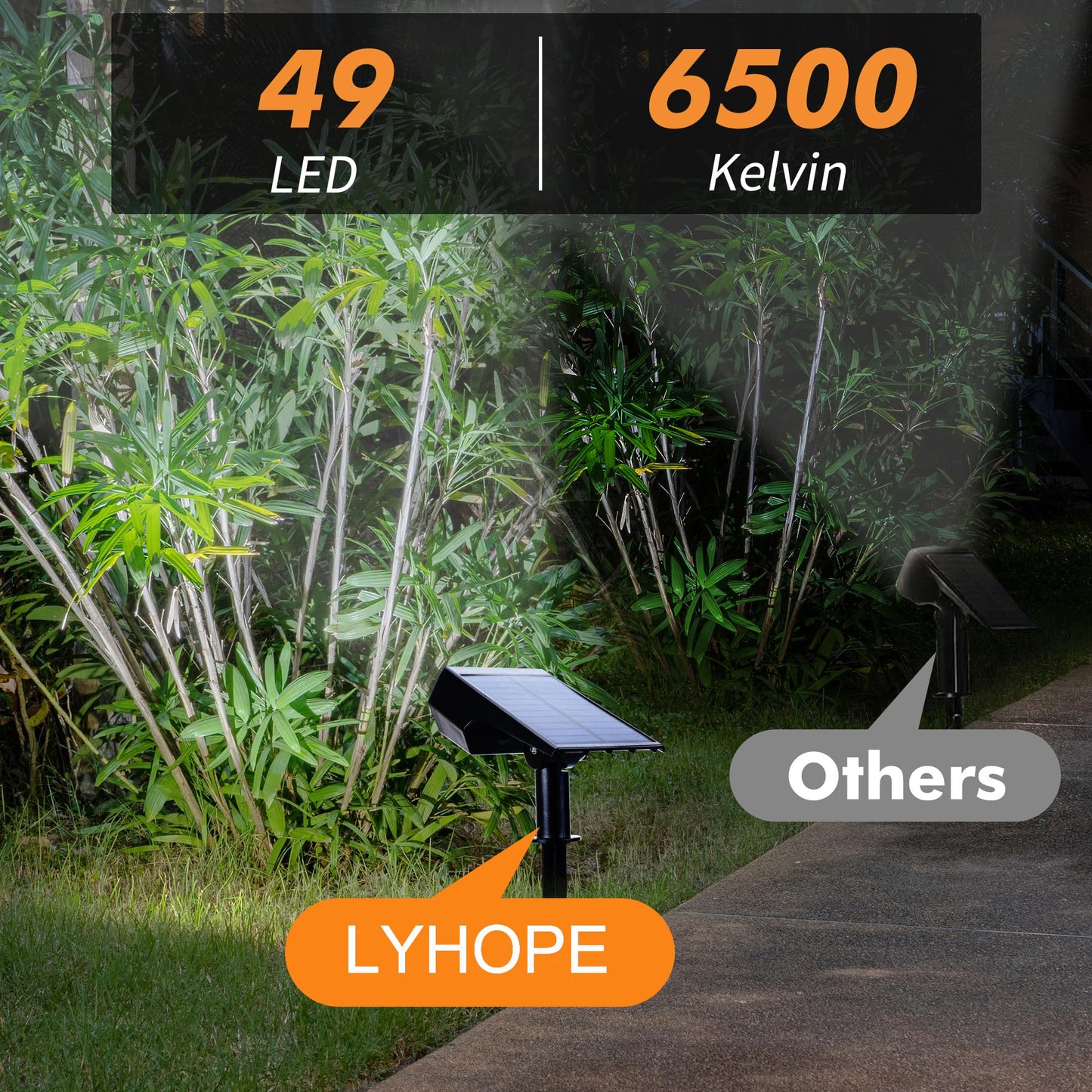 Solar Spot Lights Outdoor Waterproof IP65, 49 LED Solar Lights for Outside, 2 Brightness Modes Solar Powered Garden Yard Landscape Spotlights for Walkway, Driveway Decorations (4 Pack-White)