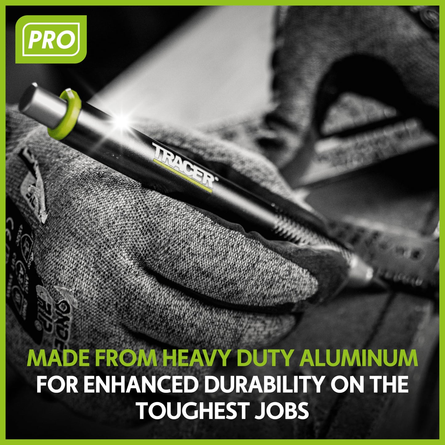 Tracer Pro Series Tough Metal Construction Pencil with 6 x Replacement Lead Pack and Site Holsters. All-in-one Aluminium Construction Marking Kit