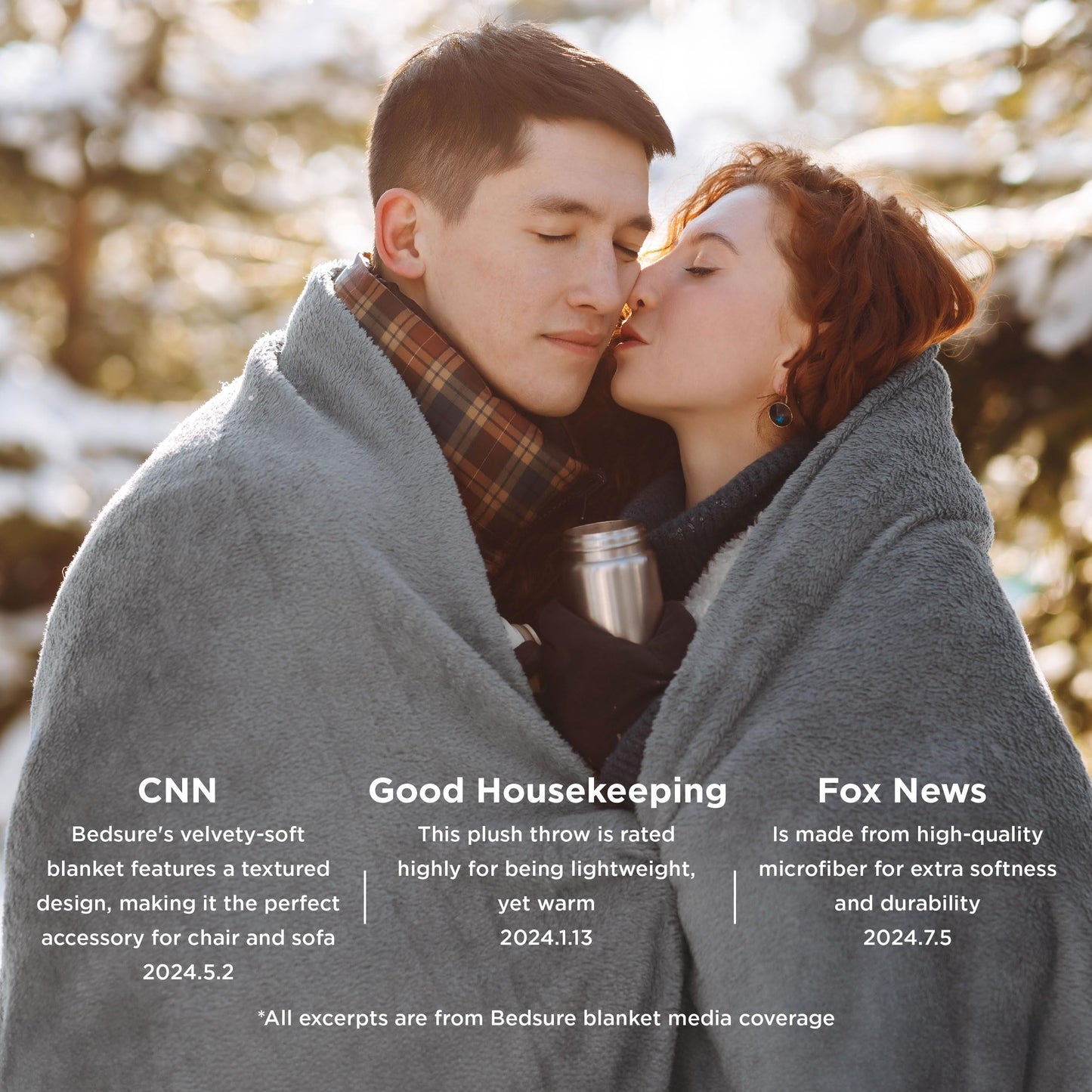 Bedsure King Size Blanket for Bed - Fleece Cozy Soft Blankets for Women, Lightweight Fuzzy Flannel Throw for All Seasons, Grey, 108x90 inches