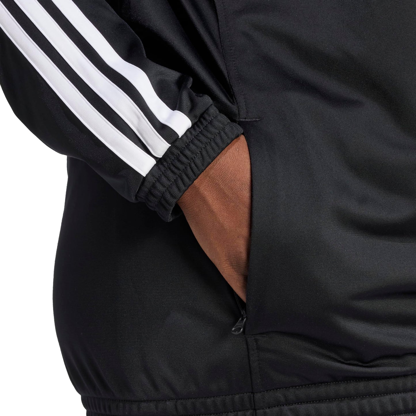 adidas Womens Tricot 3-Stripes Track Top,Black/White,Medium