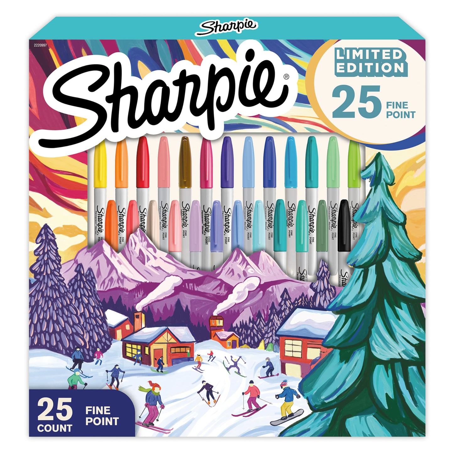 Sharpie Permanent Markers, Fine Point Markers Variety Pack, Assorted Colours, 25 Count
