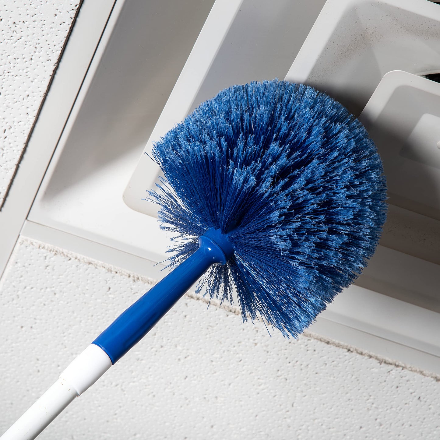 SPARTA Flo-Pac Rounded Duster Cleaning Duster with Electrostatically Charged Bristles for Catering, Buffets, Restaurants, Stainless Steel, 9 X 7 X 7 Inches, Blue, (Pack of 12)