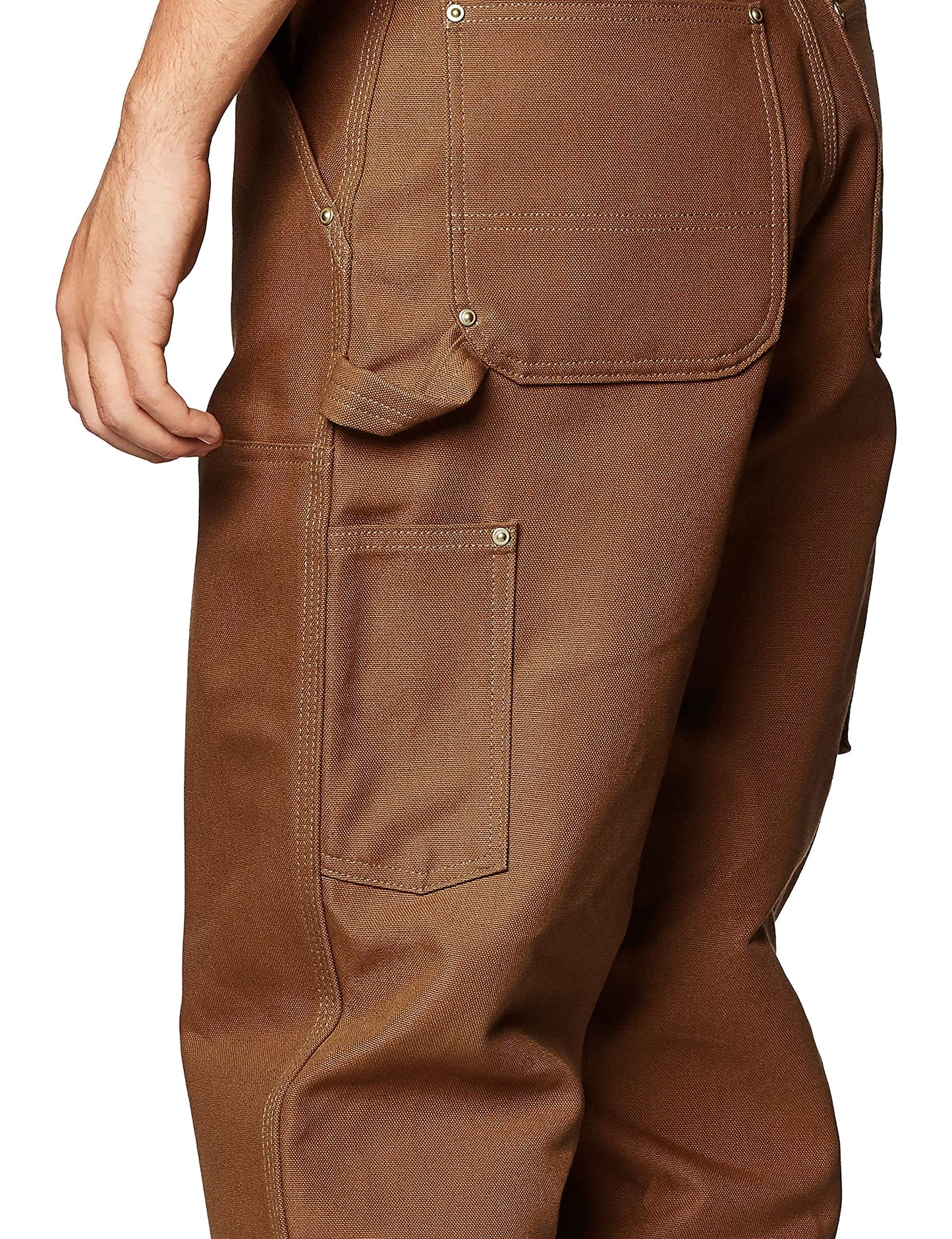 Carhartt Men's Big & Tall Firm Duck Double Front Work Dungaree, Carhartt Brown, 38W x 34L