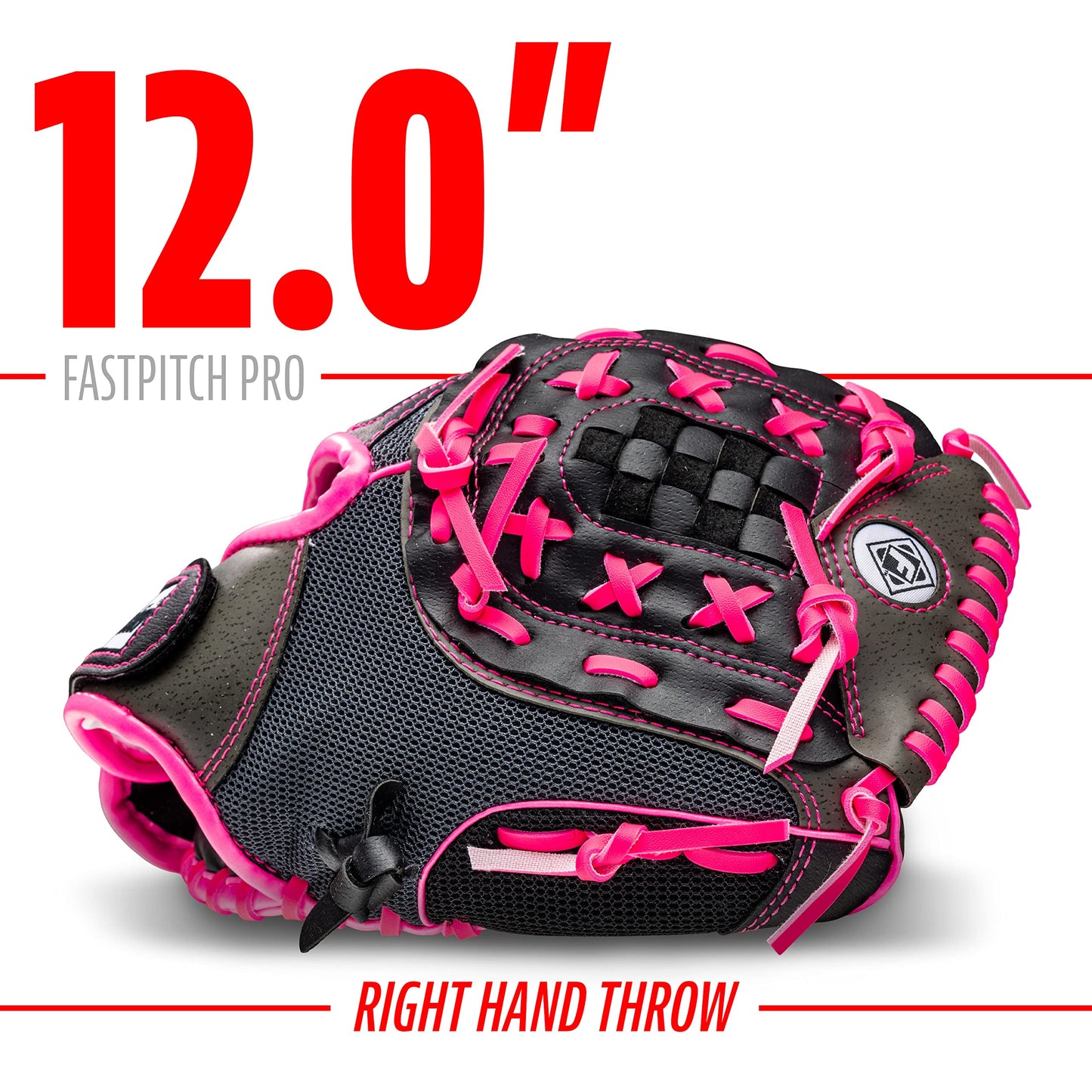 Franklin Sports Softball Glove - Left and Right Handed Softball Fielding Glove - Windmill Fastpitch Pro Series - Adult and Youth Fielding Glove - 12 Inch Right Hand Throw - Pink
