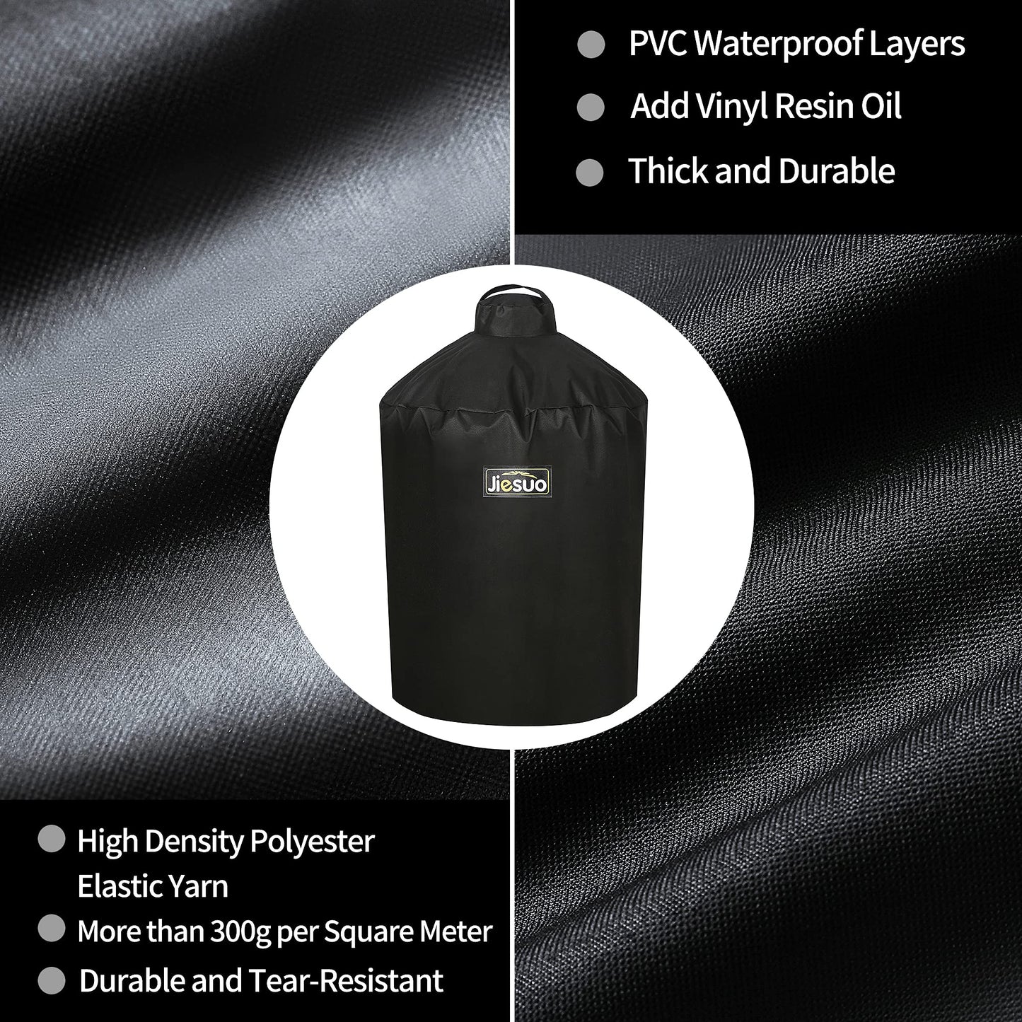 JIESUO Cover for Large Big Green Egg, Extra Large Big Green Egg Grill Accessories, Heavy Duty Waterproof BBQ Cover