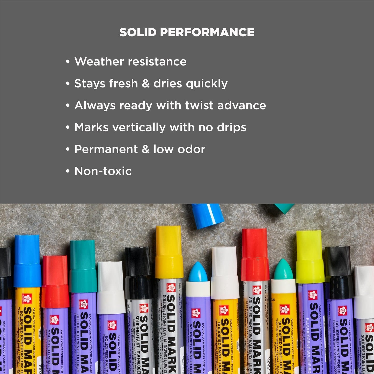 Sakura Solid Paint Markers - Permanent Marker Paint Pens - Window, Wood, & Glass Marker - Yellow Paint - 12 Pack