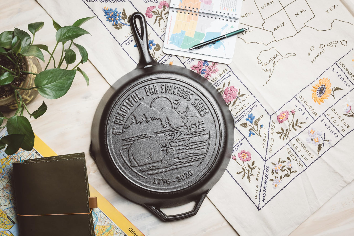 12 Inch Seasoned Cast Iron Skillet with 250th Anniversary Logo