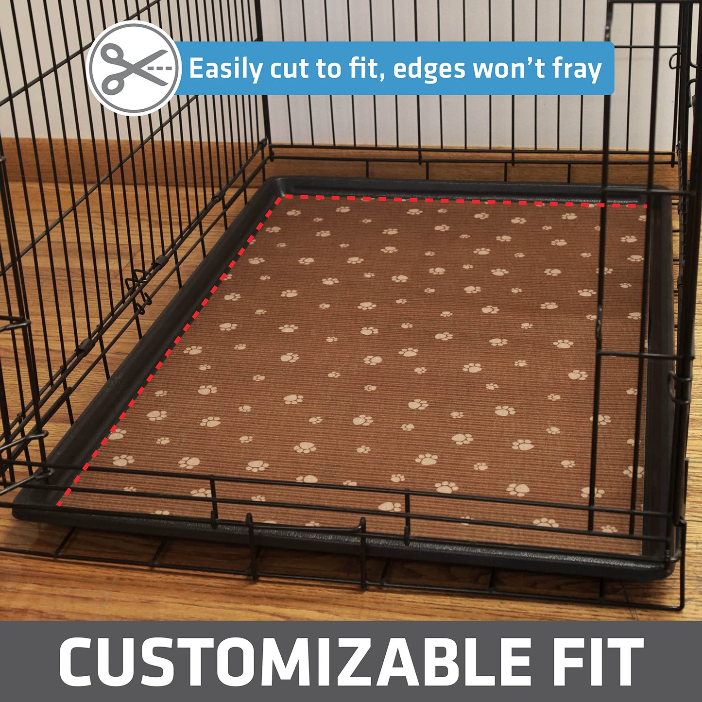 Drymate CKP2742MBNSTP Dog Crate Mat, Kennel Pad Liner (27" by 42") Brown