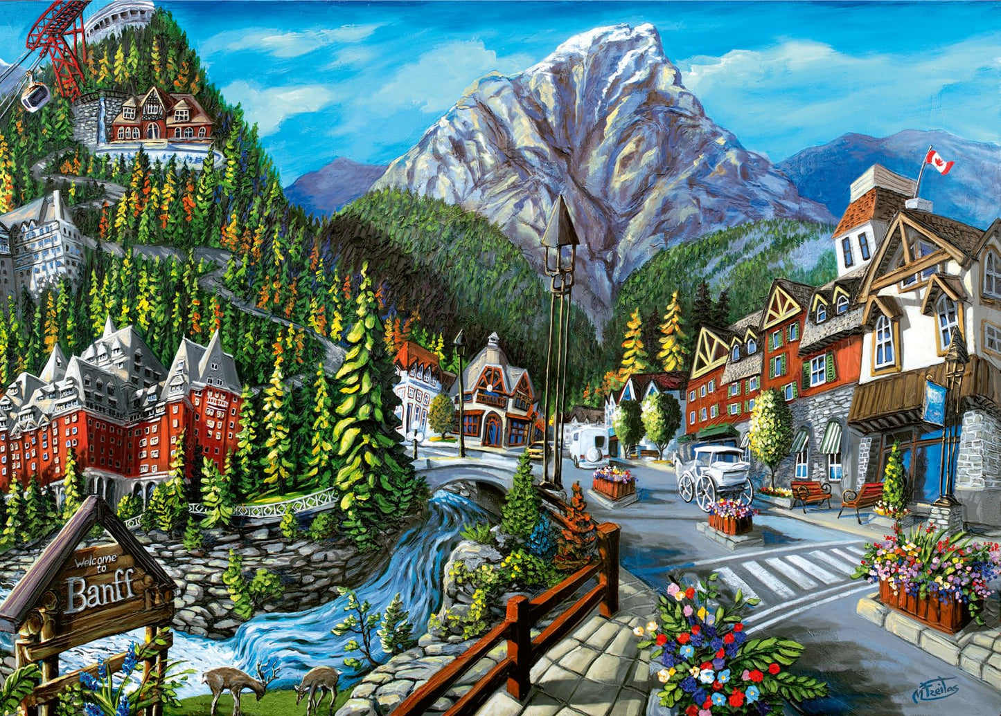 Ravensburger Welcome to Banff 1000 Piece Jigsaw Puzzle for Adults - 12000494 - Handcrafted Tooling, Made in Germany, Every Piece Fits Together Perfectly