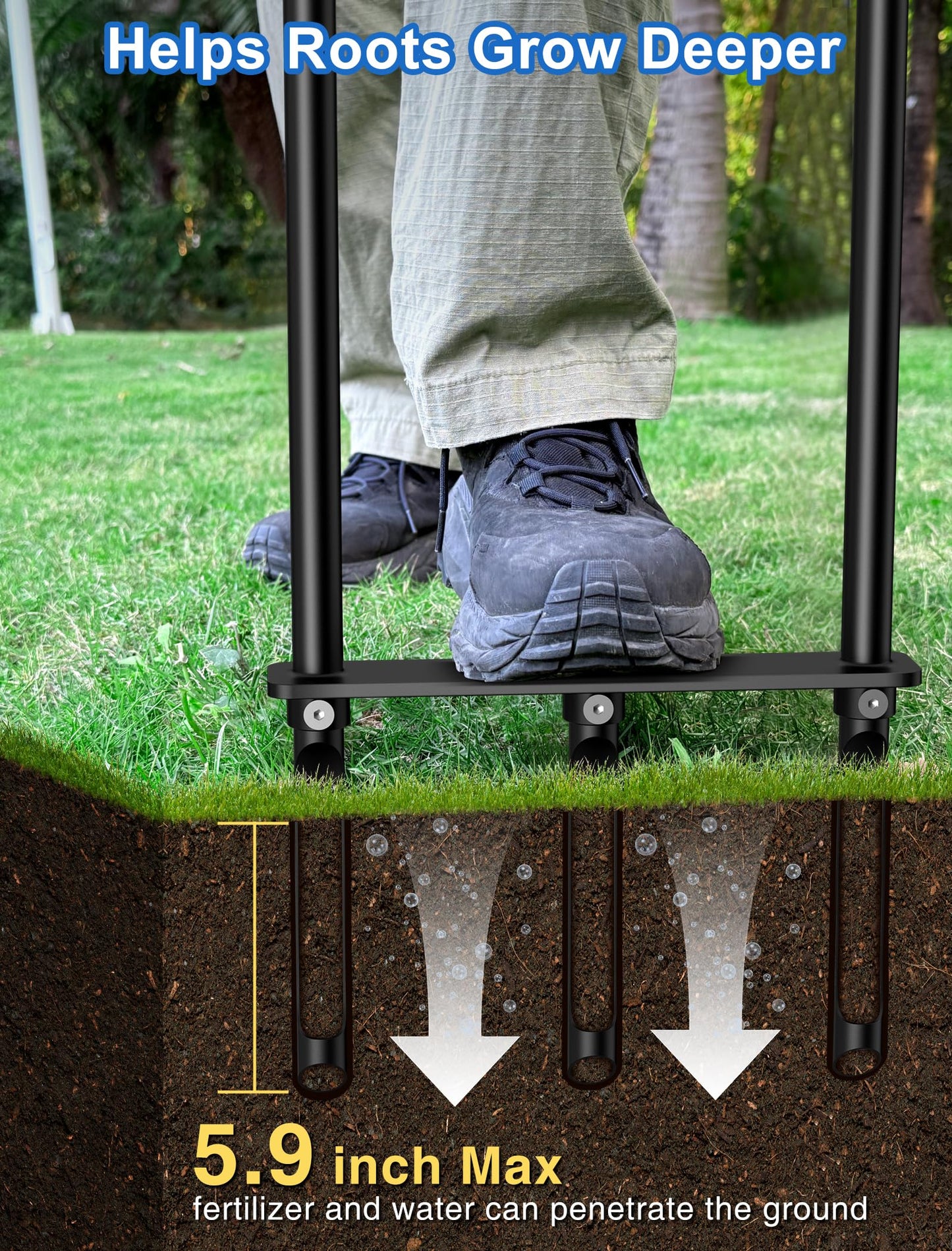 Lawn Aerator Tool, Core Aerator Lawn Tool with Alloy Steel Material, Sturdy Grass Aerator for Lawn Health Soil Yard Aerator