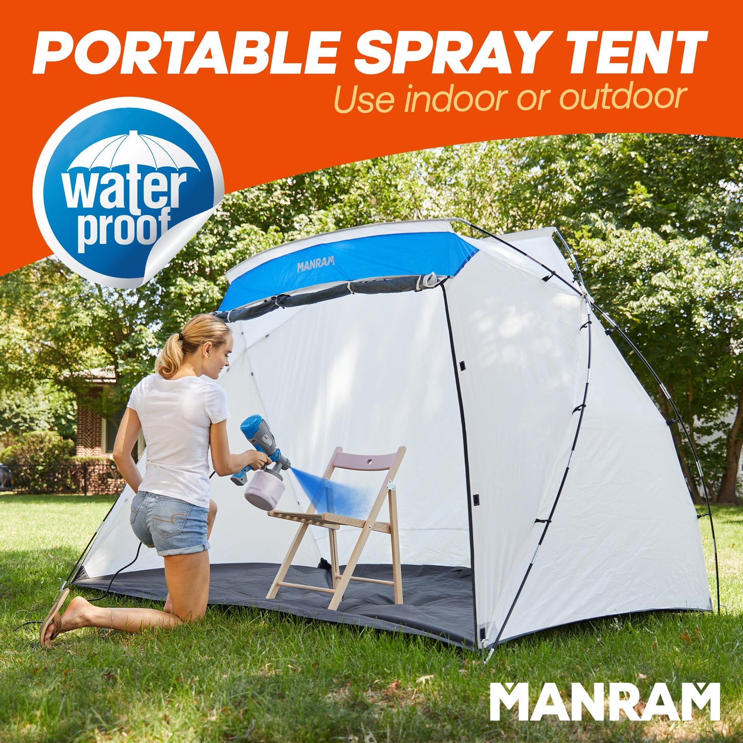 Portable Paint Tent (10x7x6 ft) Large Paint Booth with Built-in Floor, Mesh Screen, Windproof Hooks, and Storage Bag – Ideal for DIY Painting Projects