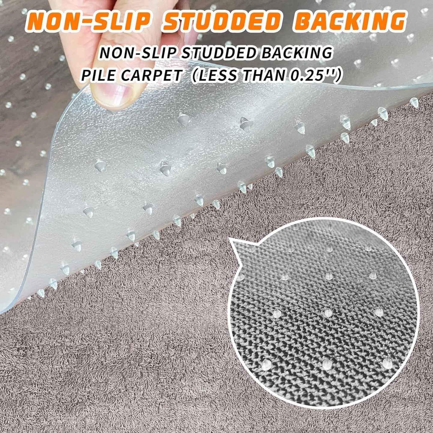 SHAREWIN Office Chair Mat for Carpet Floors, Desk Mats 47"X59" for Rolling Desk on Low Pile Carpets, Rectangle Computer Gaming Plastic Floor Mats for Office Chair on Carpet, Flat Without Curling