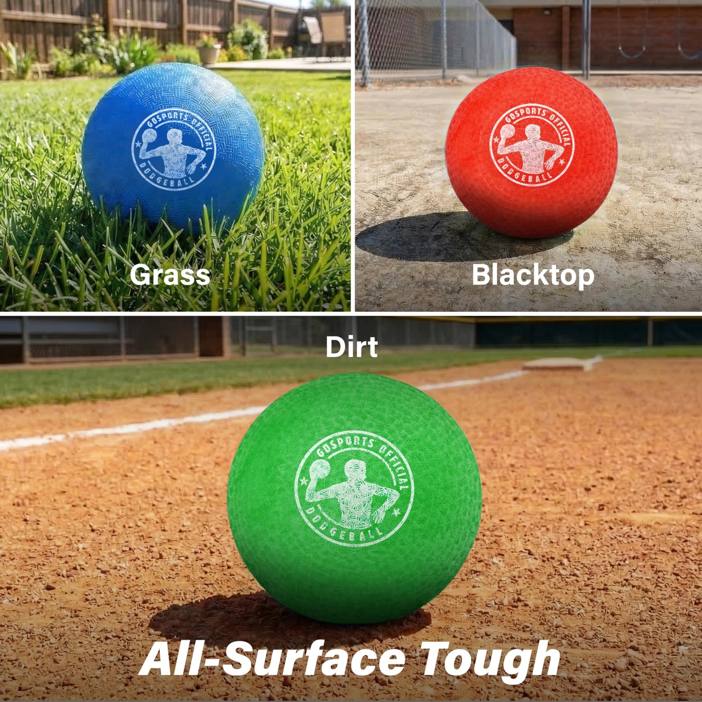 GoSports 7 Inch Inflatable No Sting Dodgeball 6 Pack Includes Ball Pump & Mesh Bag