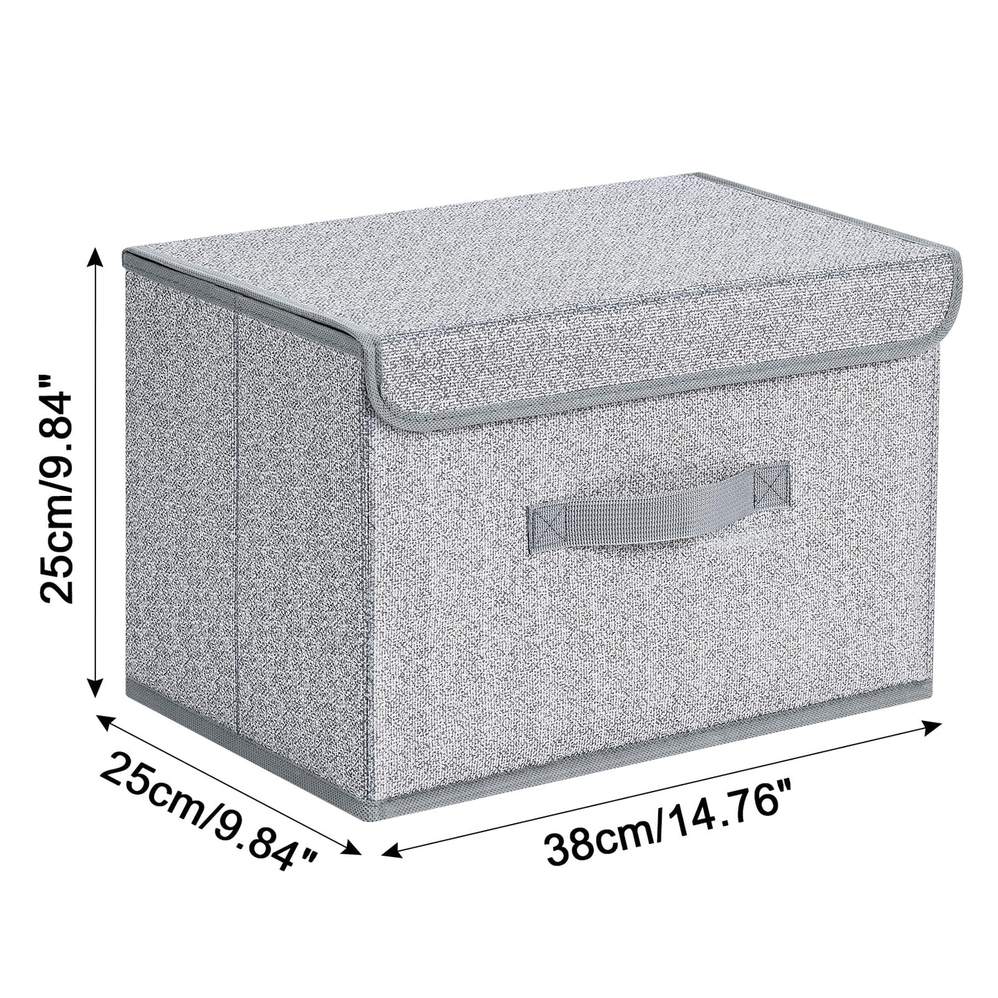 DIMJ Foldable Storage Box, 4 Pack Stackable Storage Bin Storage Box Organizer Large Storage Box with Lids and Handles Closet Organizers and Storage for Bedroom,Clothes Books (Ant Grey)