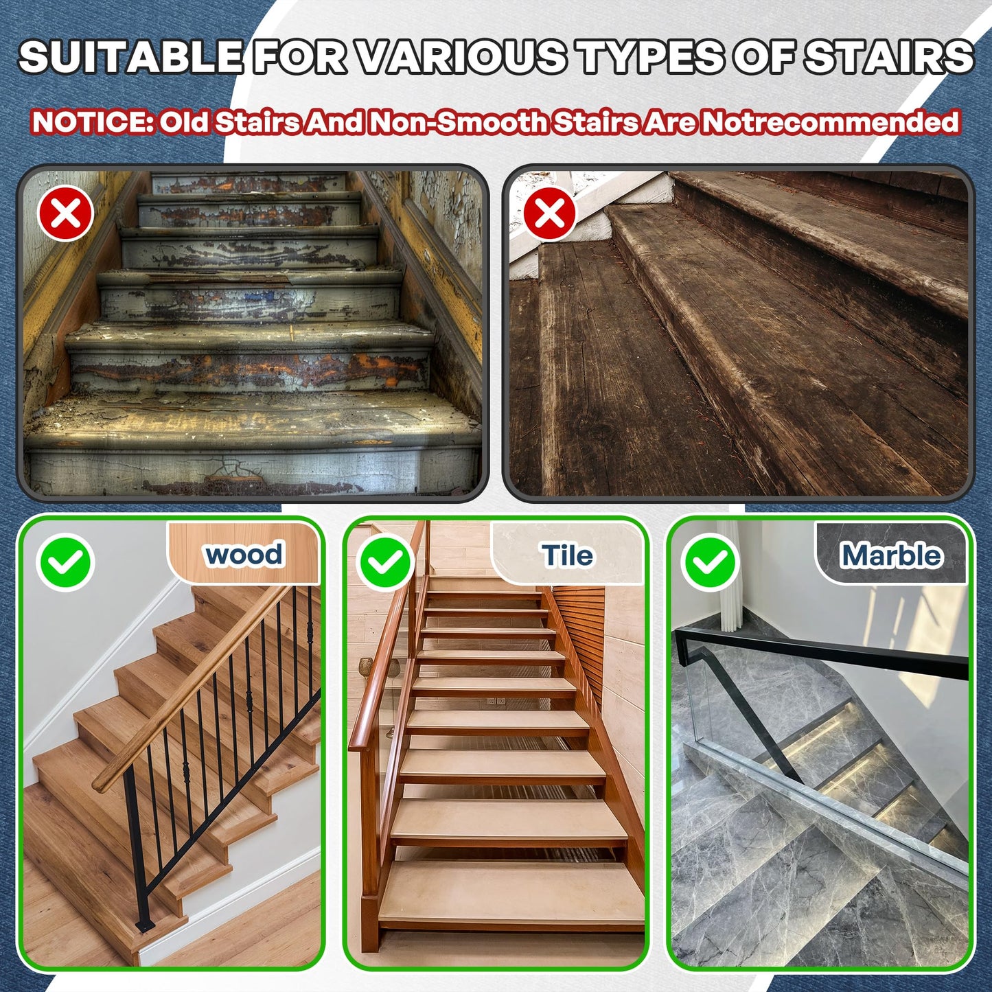 Stair Treads for Wooden Steps 8" X 30",Self Adhesive Stair Treads for Stair treads Non Slip Indoor,Reusable Carpet Stair Treads fit Non Slip Stair treads for Children Elderly and Pets 15 Pack