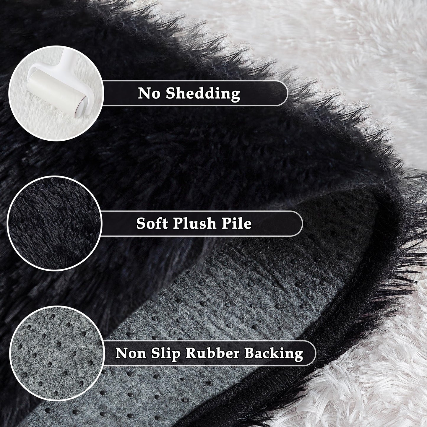 PureCozy 5x8 Black and White Checkered Rugs for Living Room Soft Modern Fluffy Shag Area Rug Washable Fuzzy Carpets Thickened Felt Bedroom Plaid Tapis Salon Plush Rug Nursery Home Dorm Aesthetic Decor