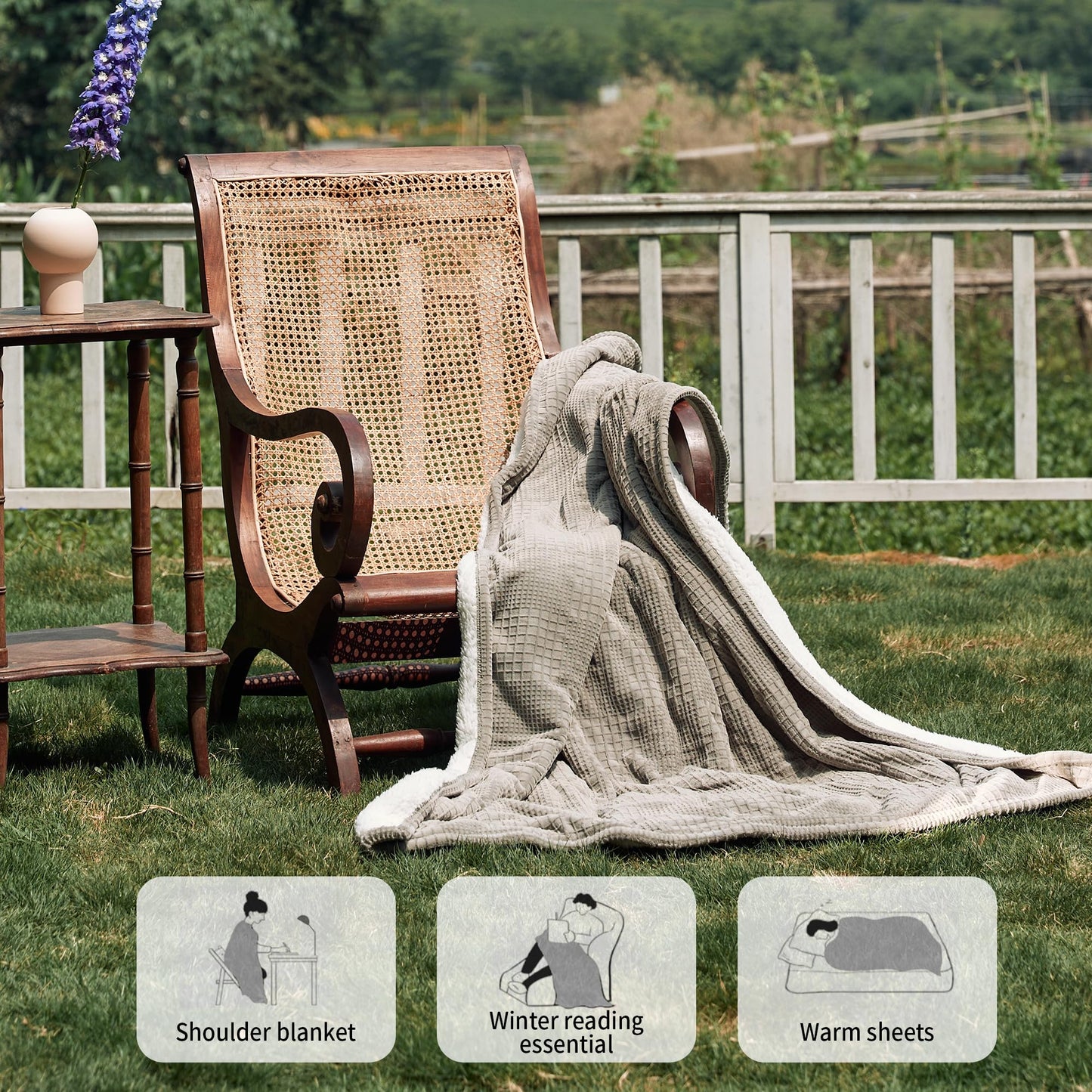 Heated Blanket Electric Blanket Throw 50''X60''-Heating Blanket with 9 Heat Settings-2-10 Hours Auto Off,ETL Certified,Machine Washable (Grey)