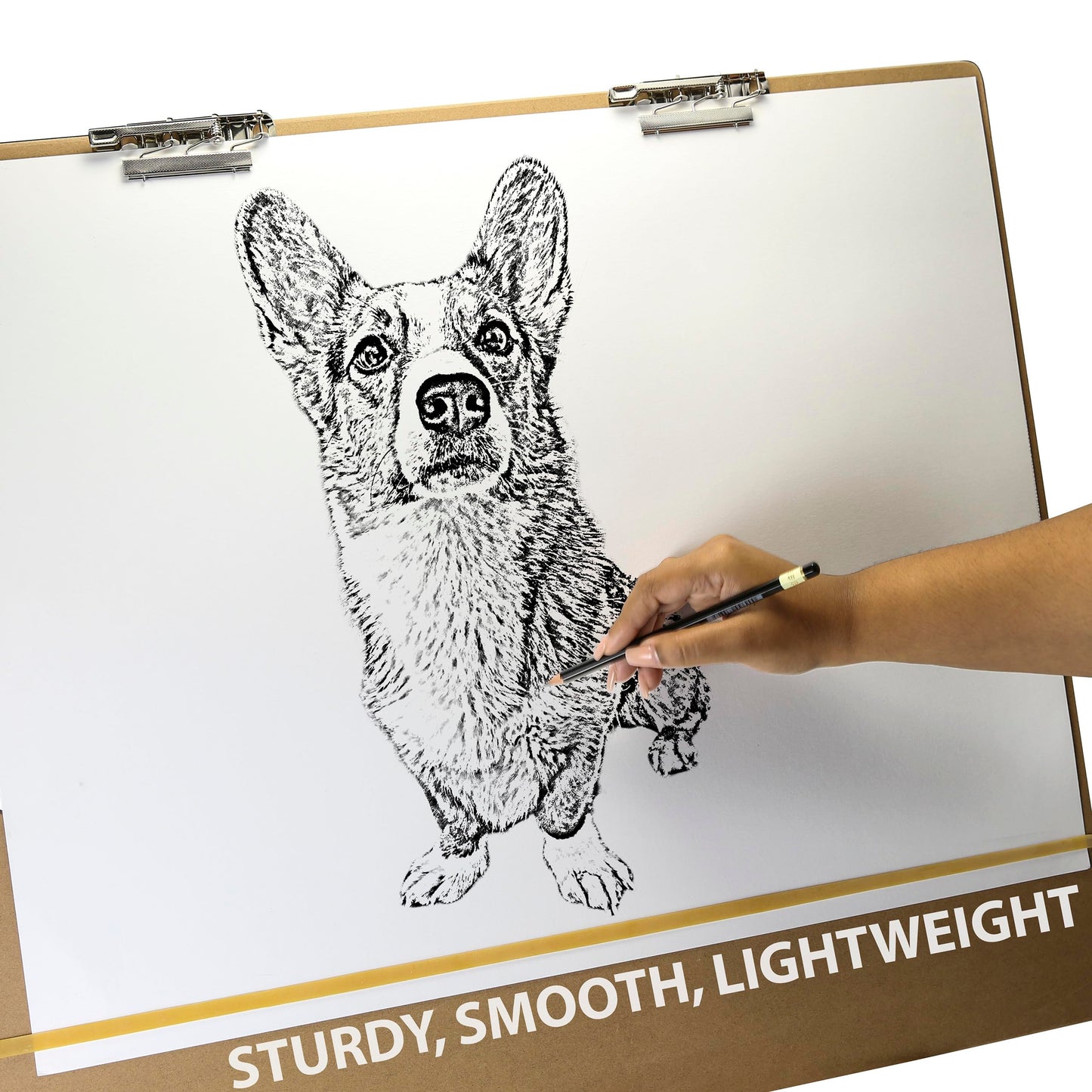 Officemate 23" x 26" Artist Sketch Board with Handle for Drafting Art - Portable Wooden Clipboard for Class, Studio or Field Use (83099)